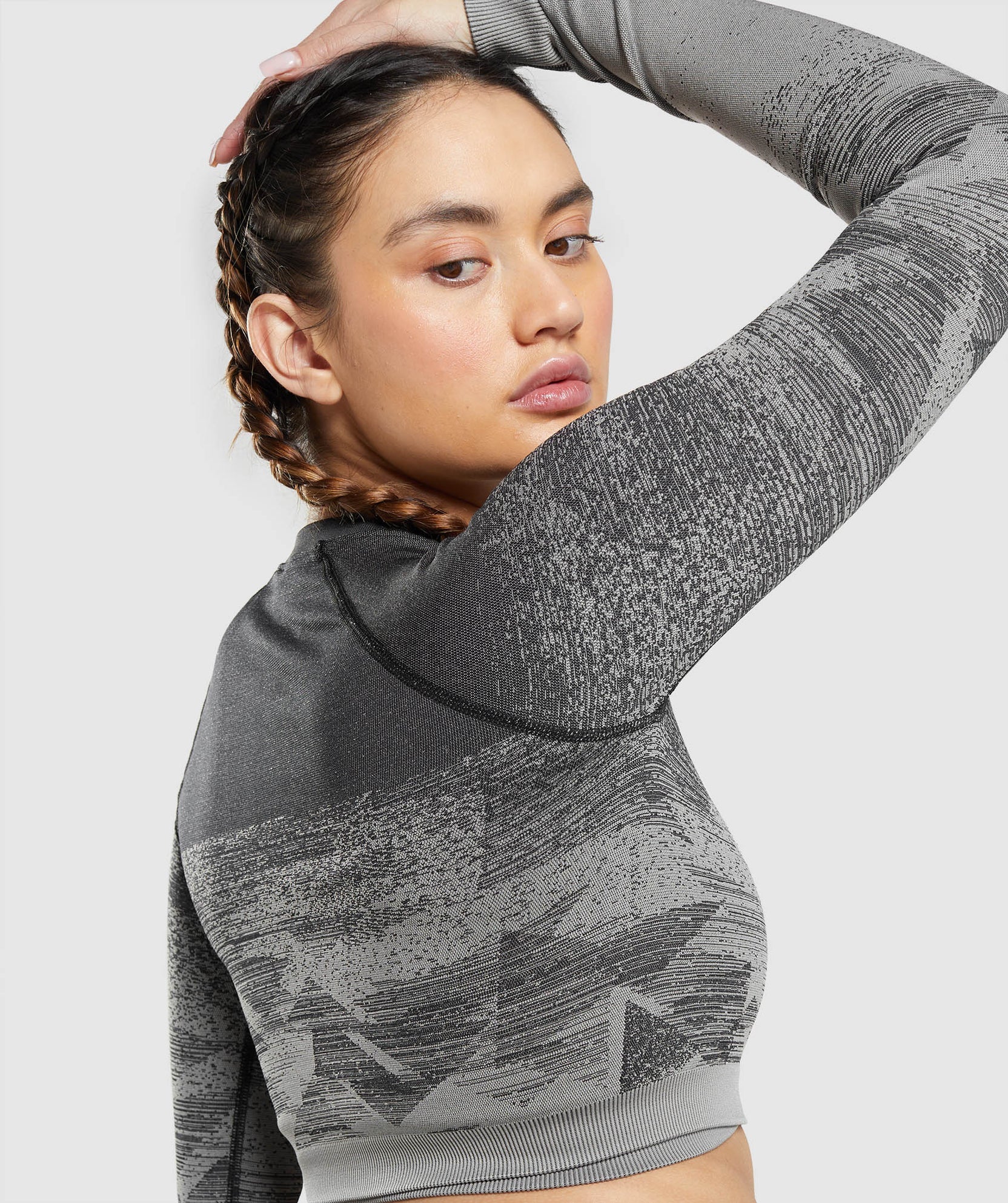 GYMSHARK ADAPT OMBRE SEAMLESS LONG SLEEVE CROP TOP - Azula sportswear