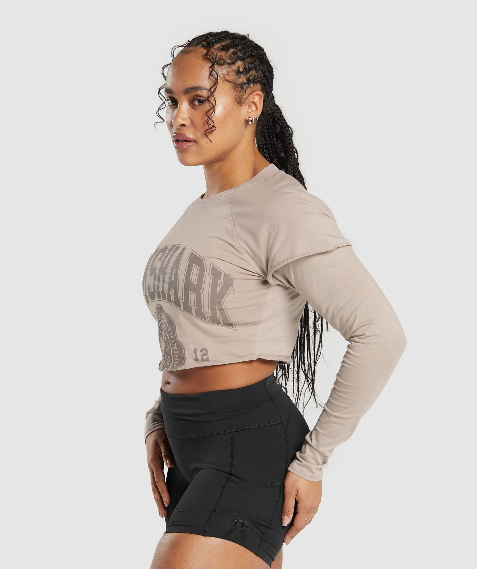 GYMSHARK LIFTING 2 IN 1 LONG SLEEVE CROP TOP - Azula sportswear