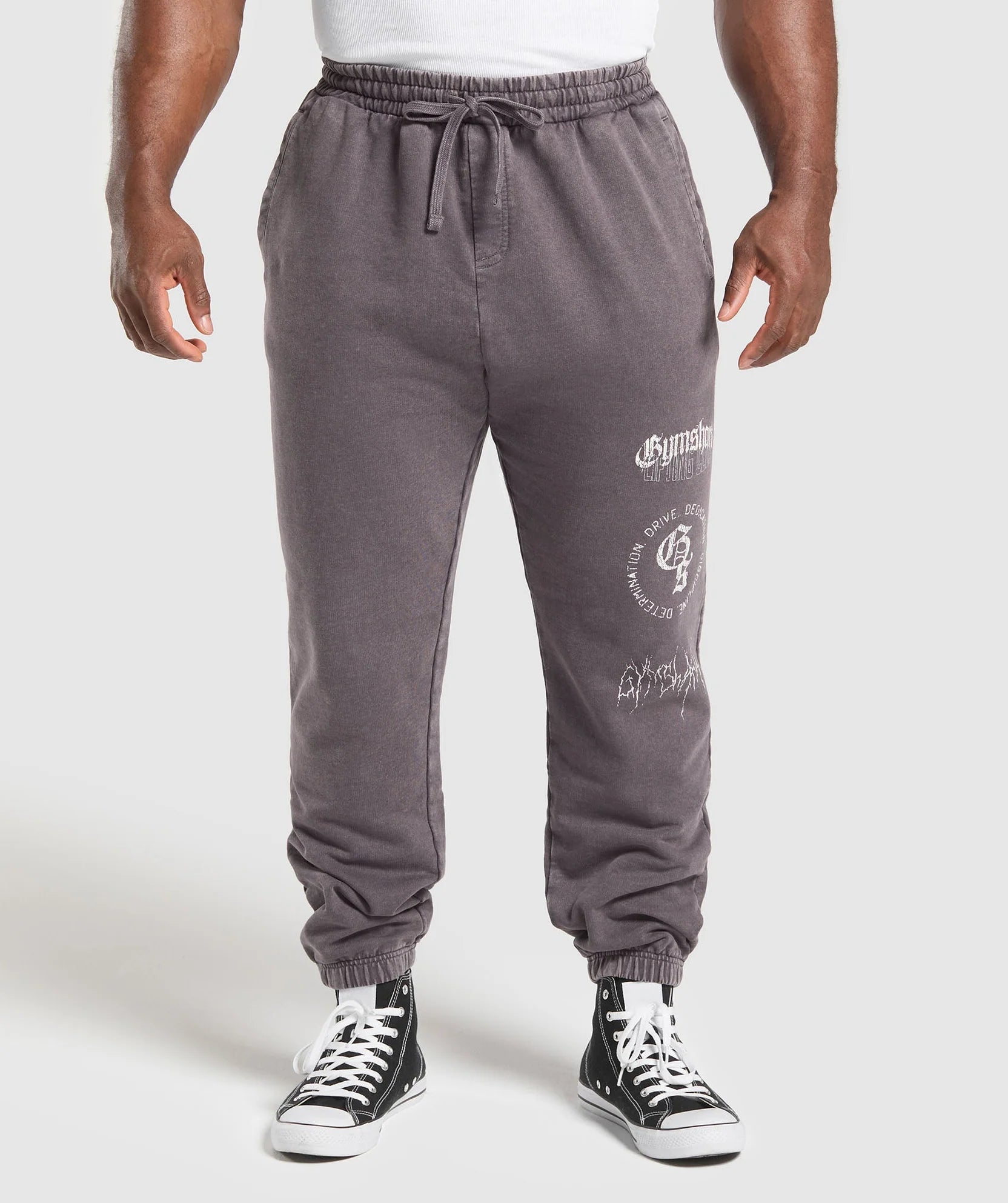 GYMSHARK DISTRESSED GRAPHIC JOGGERS