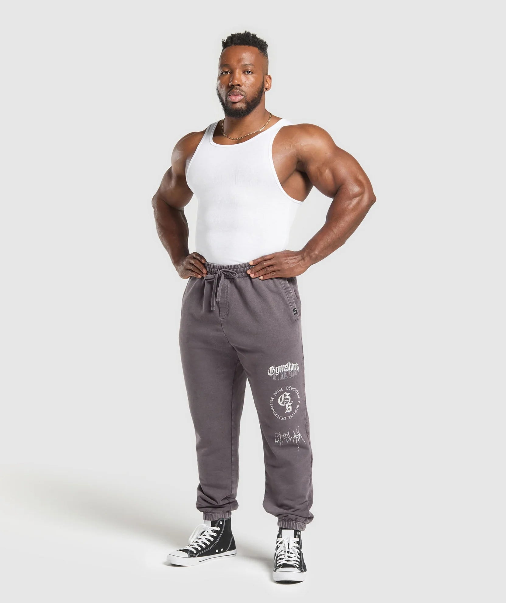 GYMSHARK DISTRESSED GRAPHIC JOGGERS