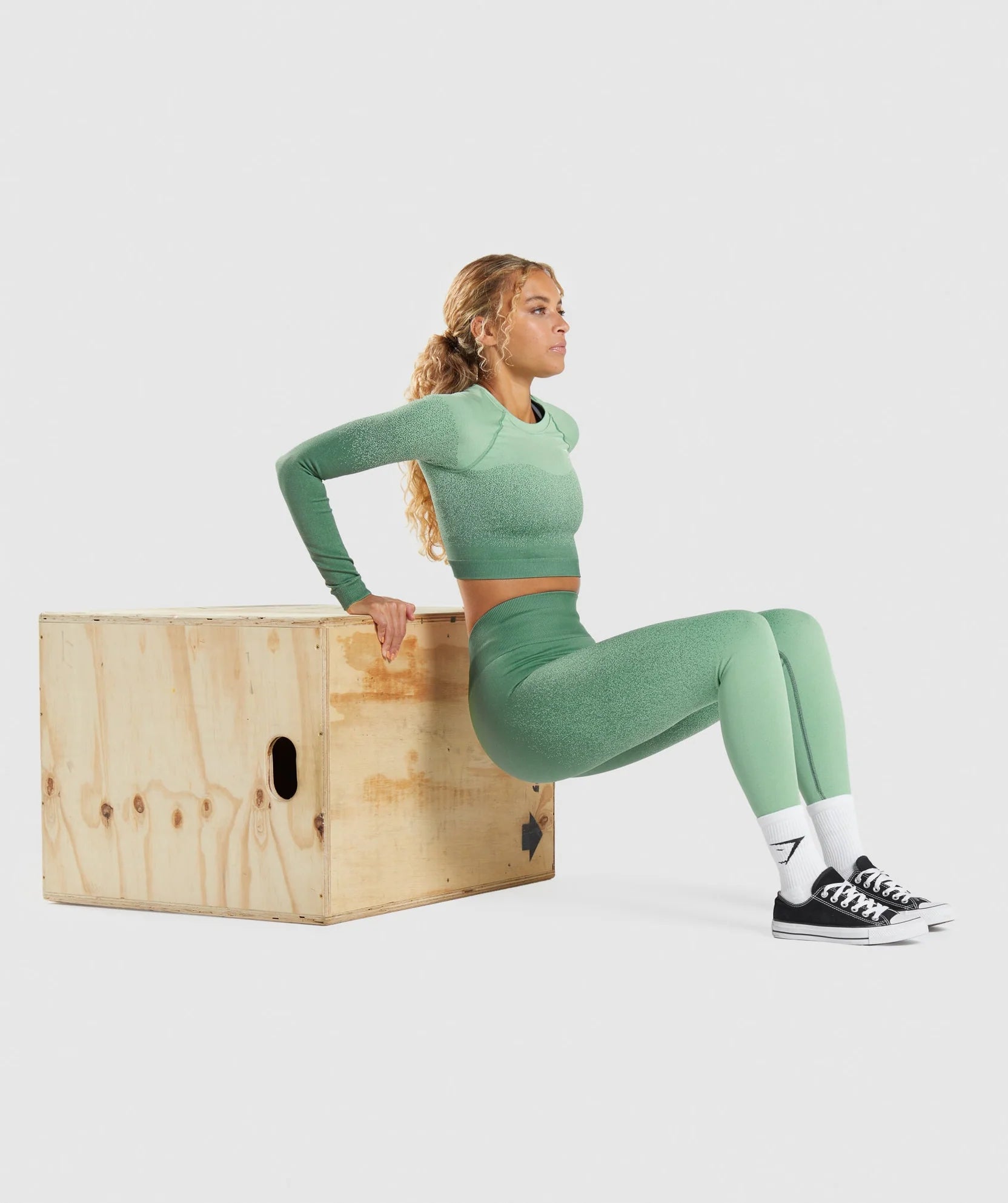 GYMSHARK ADAPT OMBRE SEAMLESS LONG SLEEVE CROP TOP - Azula sportswear