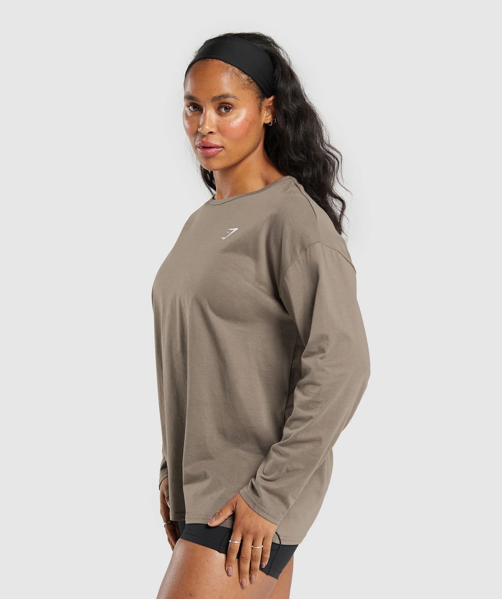 GYMSHARK TRAINING OVERSIZED COTTON LONG SLEEVE TOP