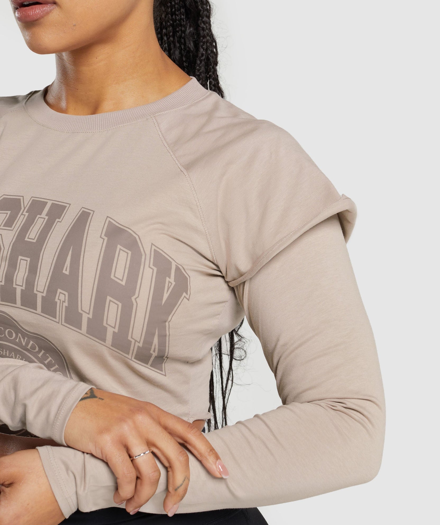 GYMSHARK LIFTING 2 IN 1 LONG SLEEVE CROP TOP - Azula sportswear