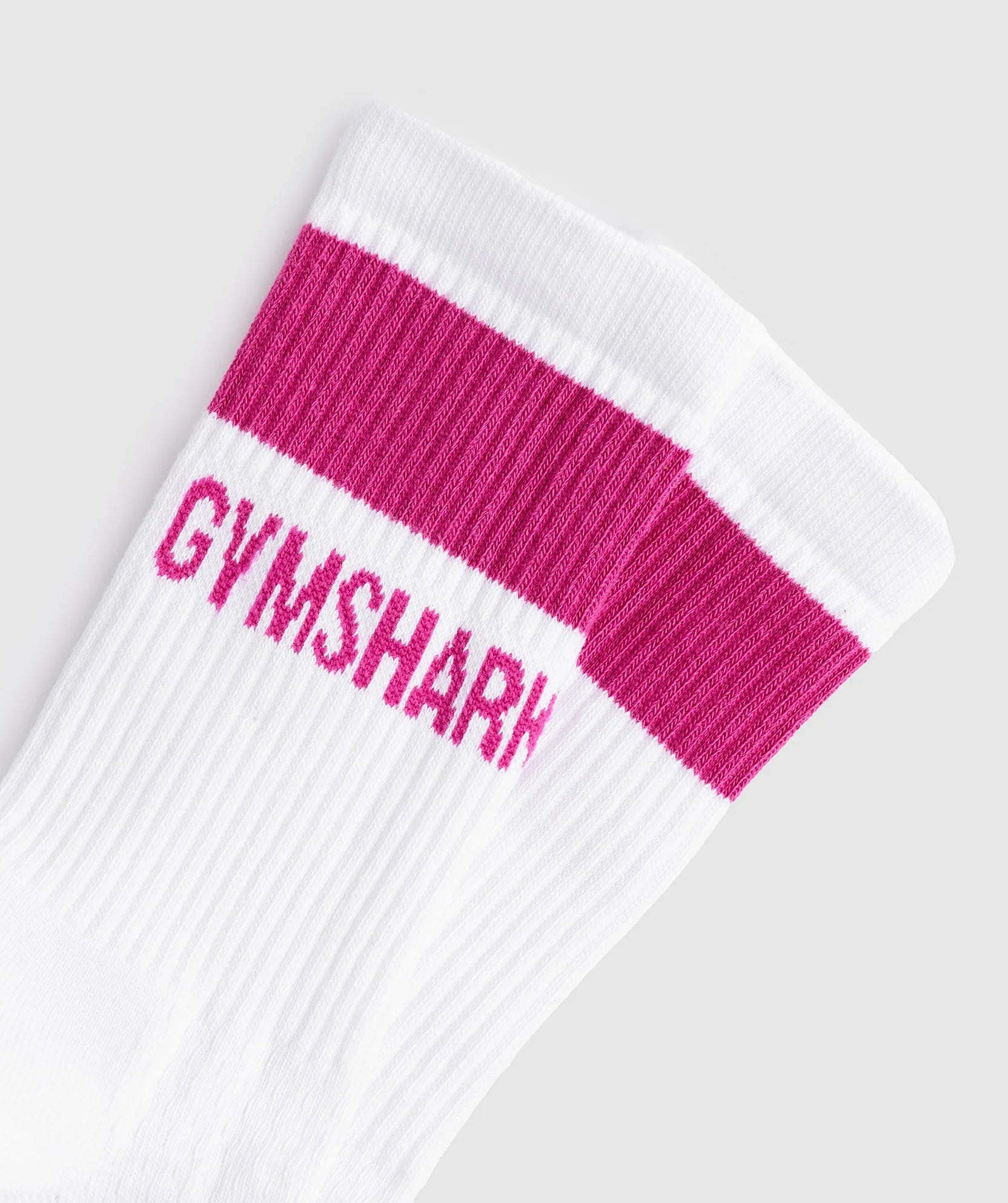 Gymshark Premium Jacquard Single Socks 1Pk - White/Magenta Pink - Azula sportswear