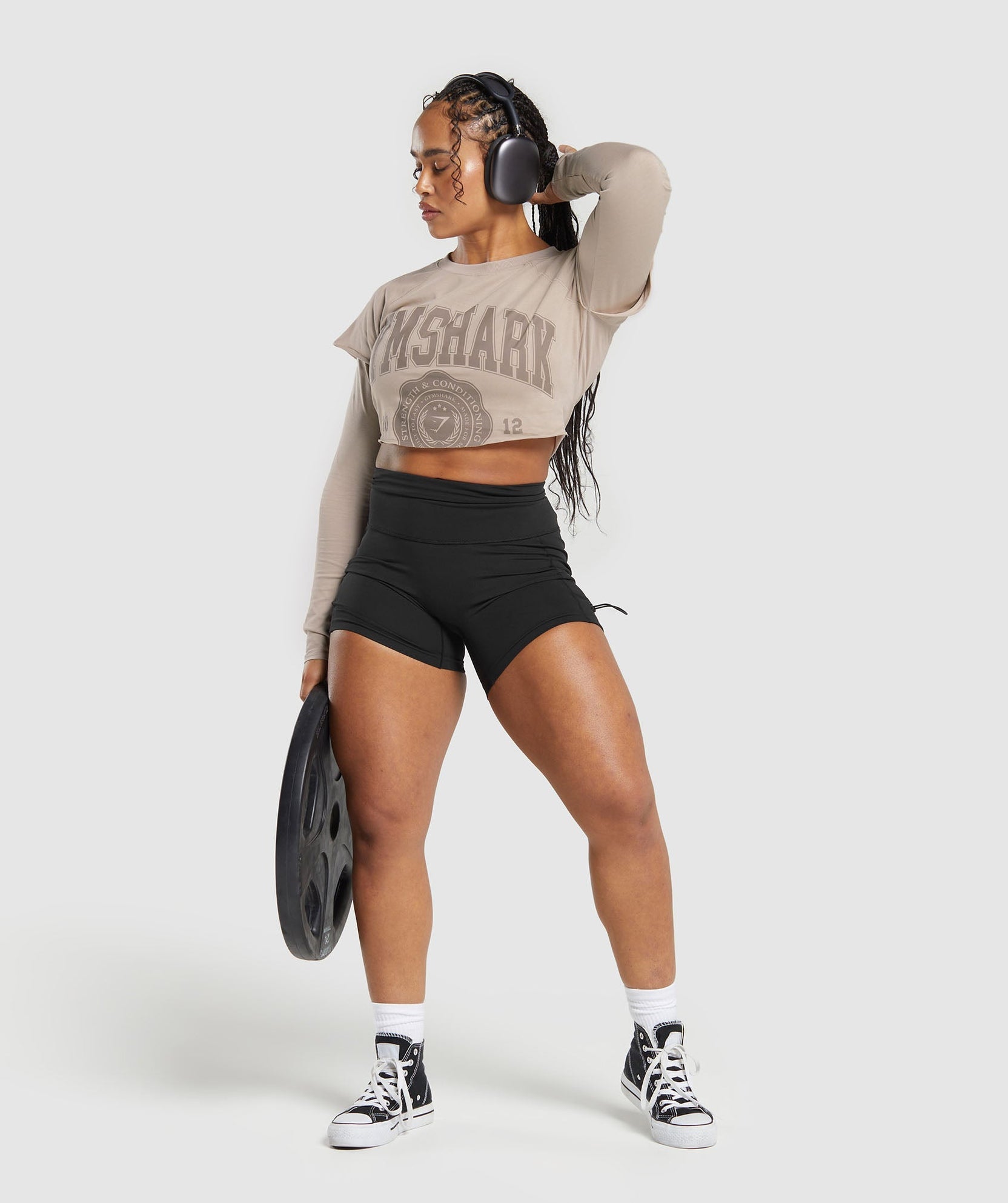GYMSHARK LIFTING 2 IN 1 LONG SLEEVE CROP TOP - Azula sportswear