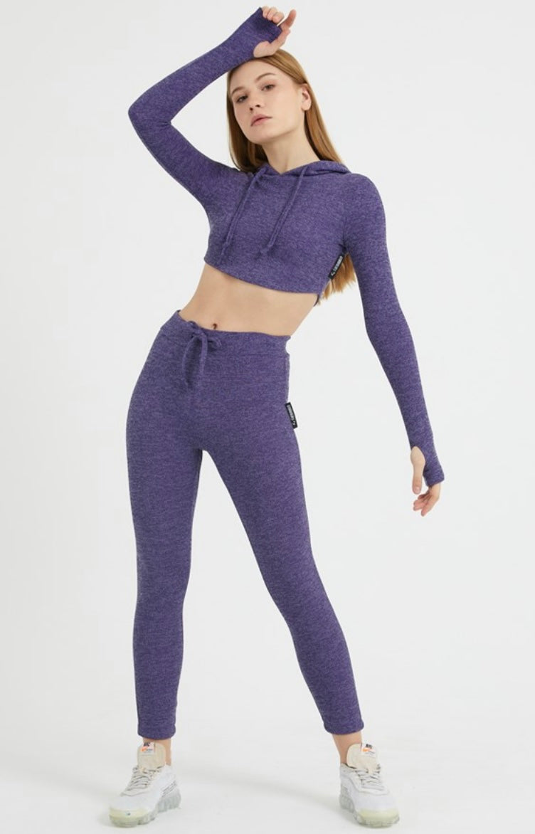 Gymwolves Women Track Suit Team | Set Of 3 | Bra | Hoodie | Bottom | | Purple | - Azula sportswear