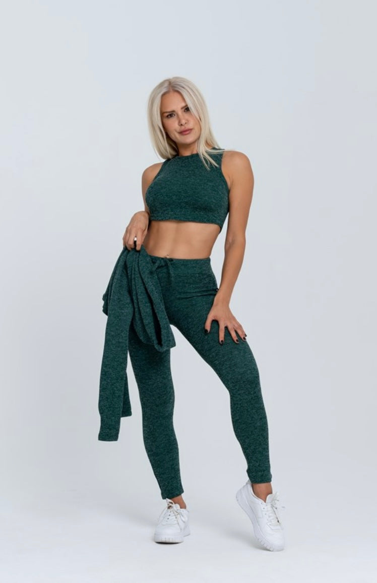 Gymwolves Women Track Suit Team | Set Of 3 | Bra | Hoodie | Bottom | | Green | - Azula sportswear