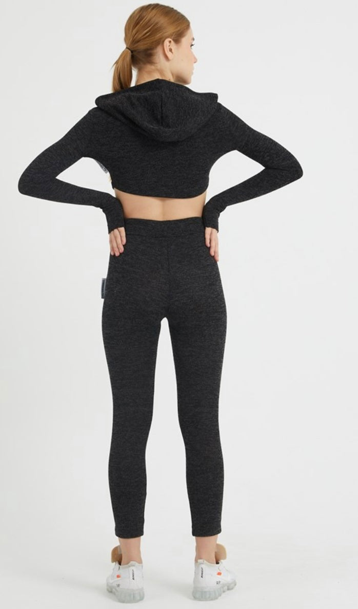 Gymwolves Women Track Suit Team | Set Of 3 | Bra | Hoodie | Bottom | | Black | - Azula sportswear