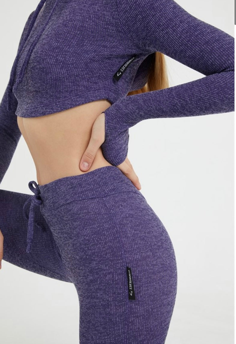 Gymwolves Women Track Suit Team | Set Of 3 | Bra | Hoodie | Bottom | | Purple | - Azula sportswear
