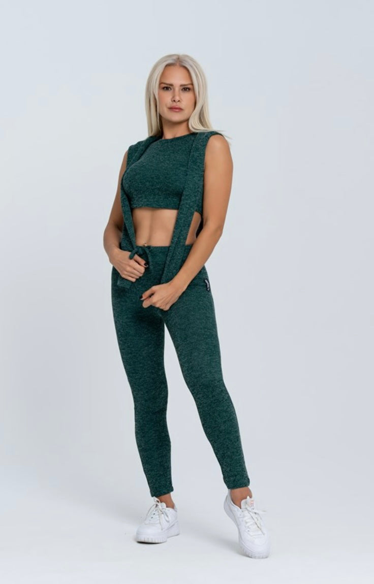 Gymwolves Women Track Suit Team | Set Of 3 | Bra | Hoodie | Bottom | | Green | - Azula sportswear
