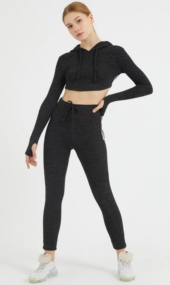 Gymwolves Women Track Suit Team | Set Of 3 | Bra | Hoodie | Bottom | | Black | - Azula sportswear