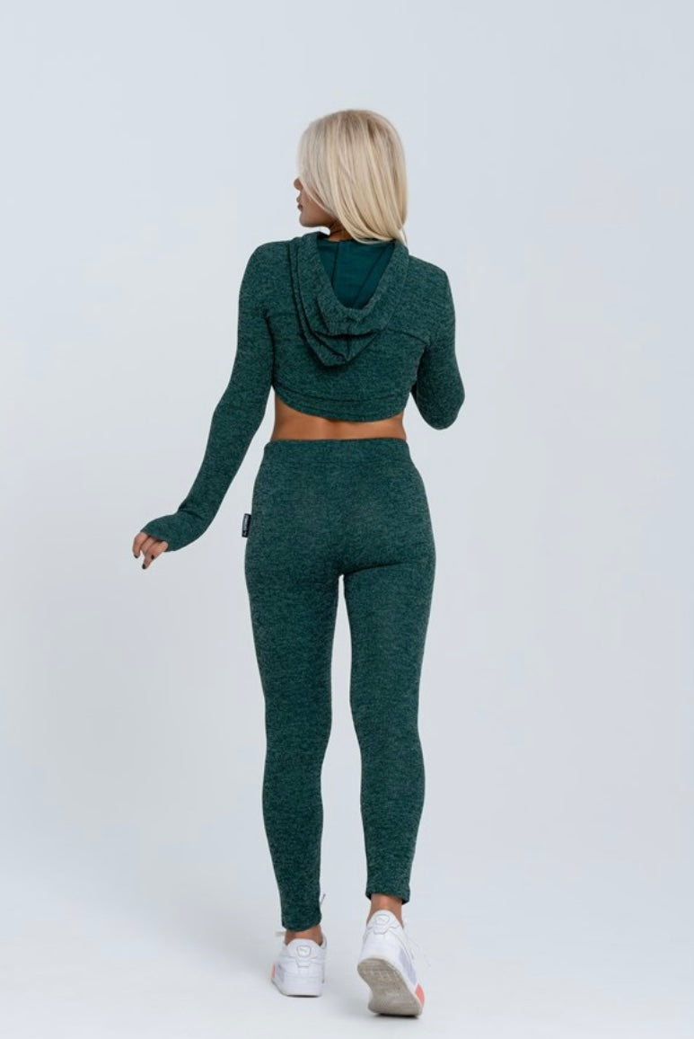 Gymwolves Women Track Suit Team | Set Of 3 | Bra | Hoodie | Bottom | | Green | - Azula sportswear