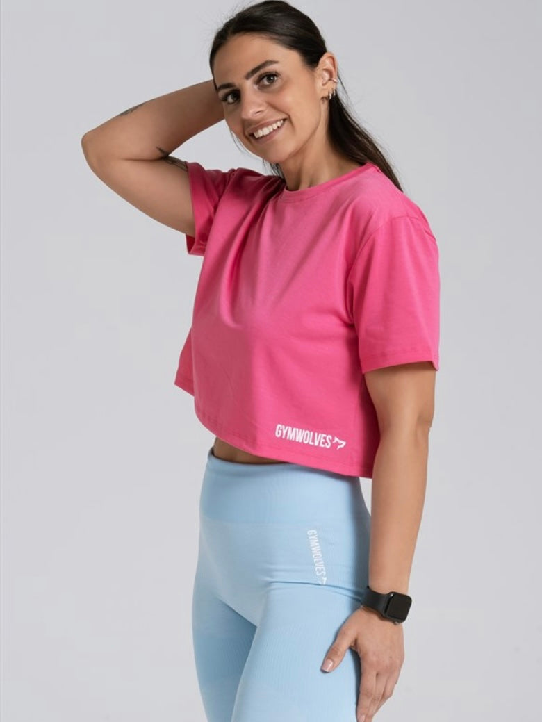 Gymwolves Relax Women Crop Tops Lila | Cotton Series - Azula sportswear