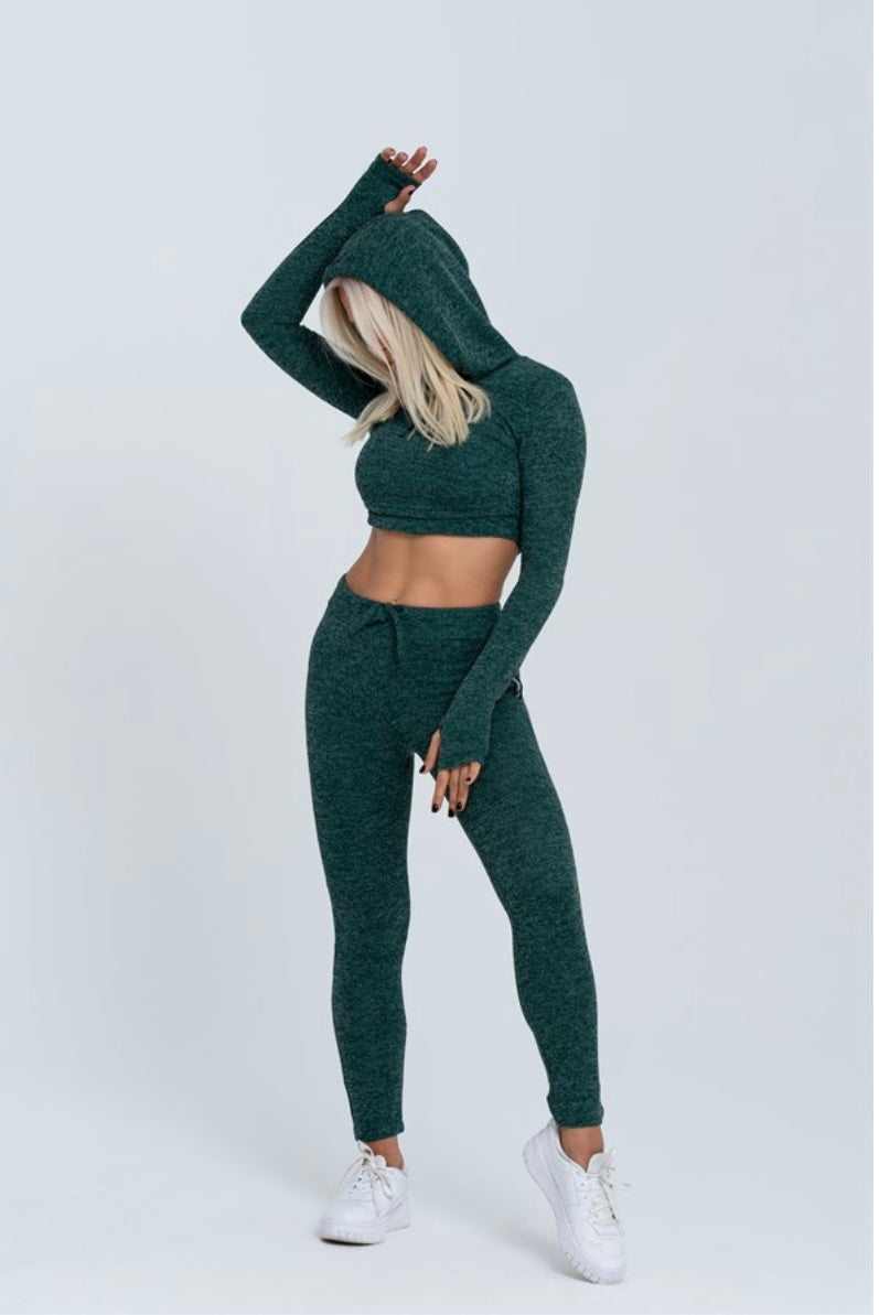 Gymwolves Women Track Suit Team | Set Of 3 | Bra | Hoodie | Bottom | | Green | - Azula sportswear