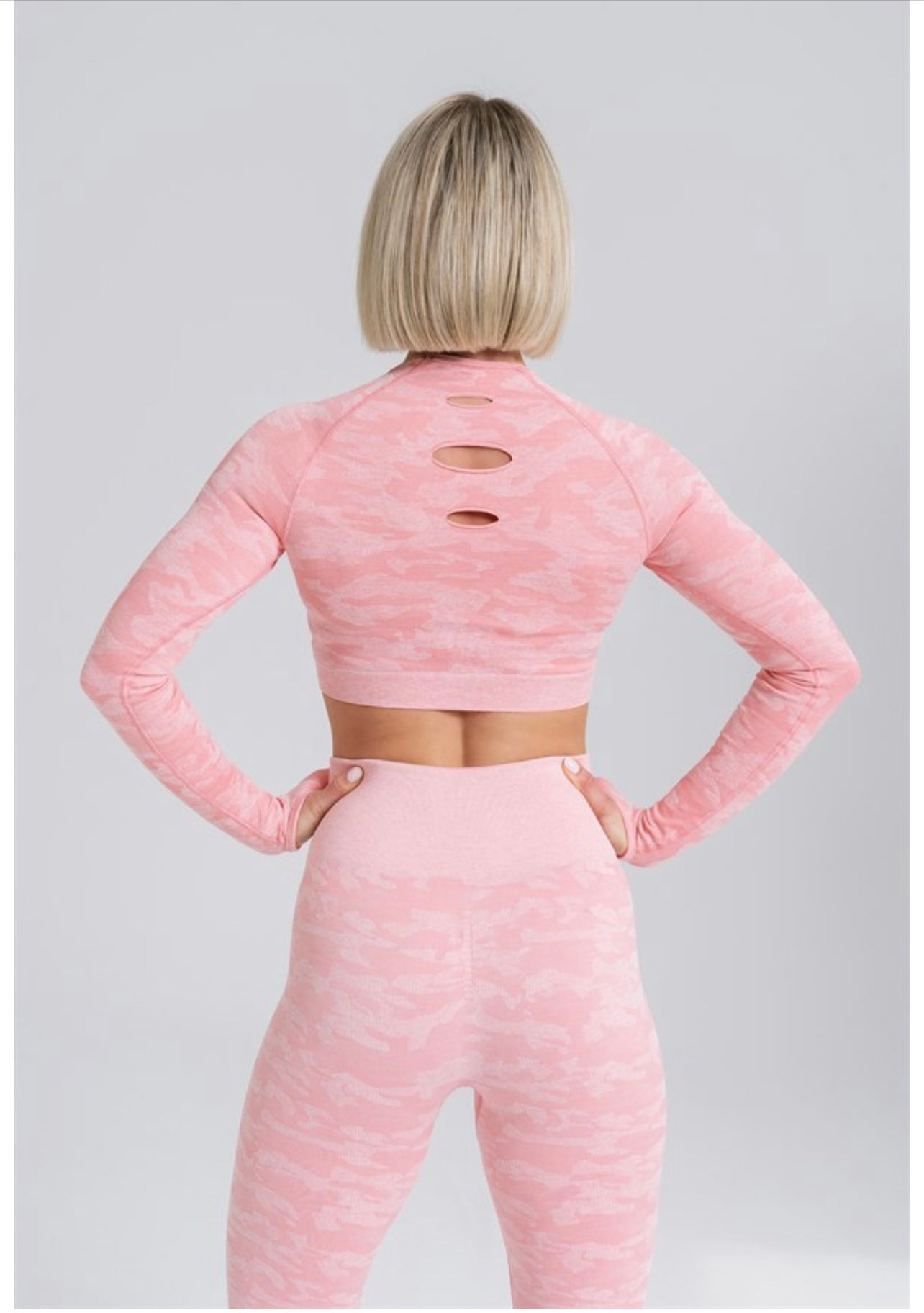 Gymwolves Women Long Sleeve Seamles Sports Tshirt Powder Pink | Crop Tops | Action Series | - Azula sportswear