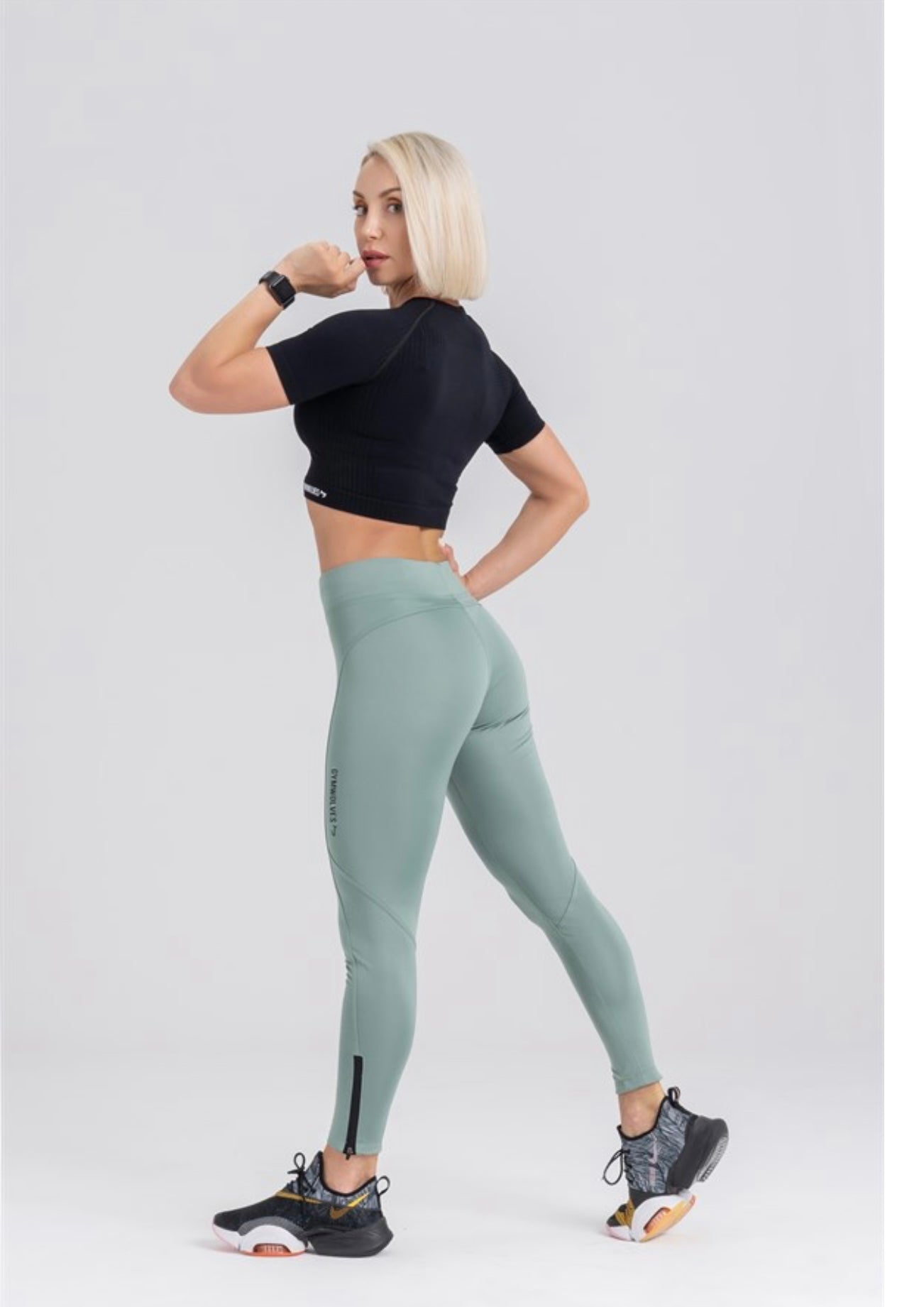 Gymwolves Sports Leggings | Green | Versatile Stretch | Push Up Woman Sports Leggings | Reflex Series - Azula sportswear