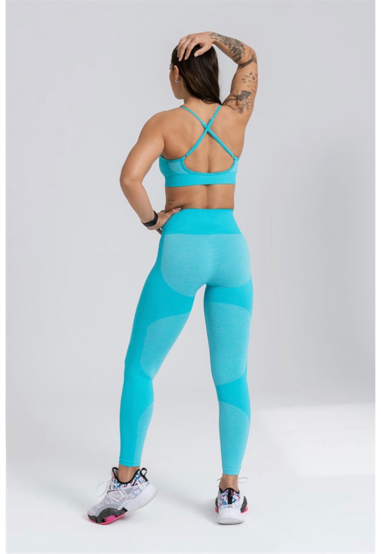 Gymwolves Women Seamless Sport Leggings | Turquoise | Strong Series | - Azula sportswear