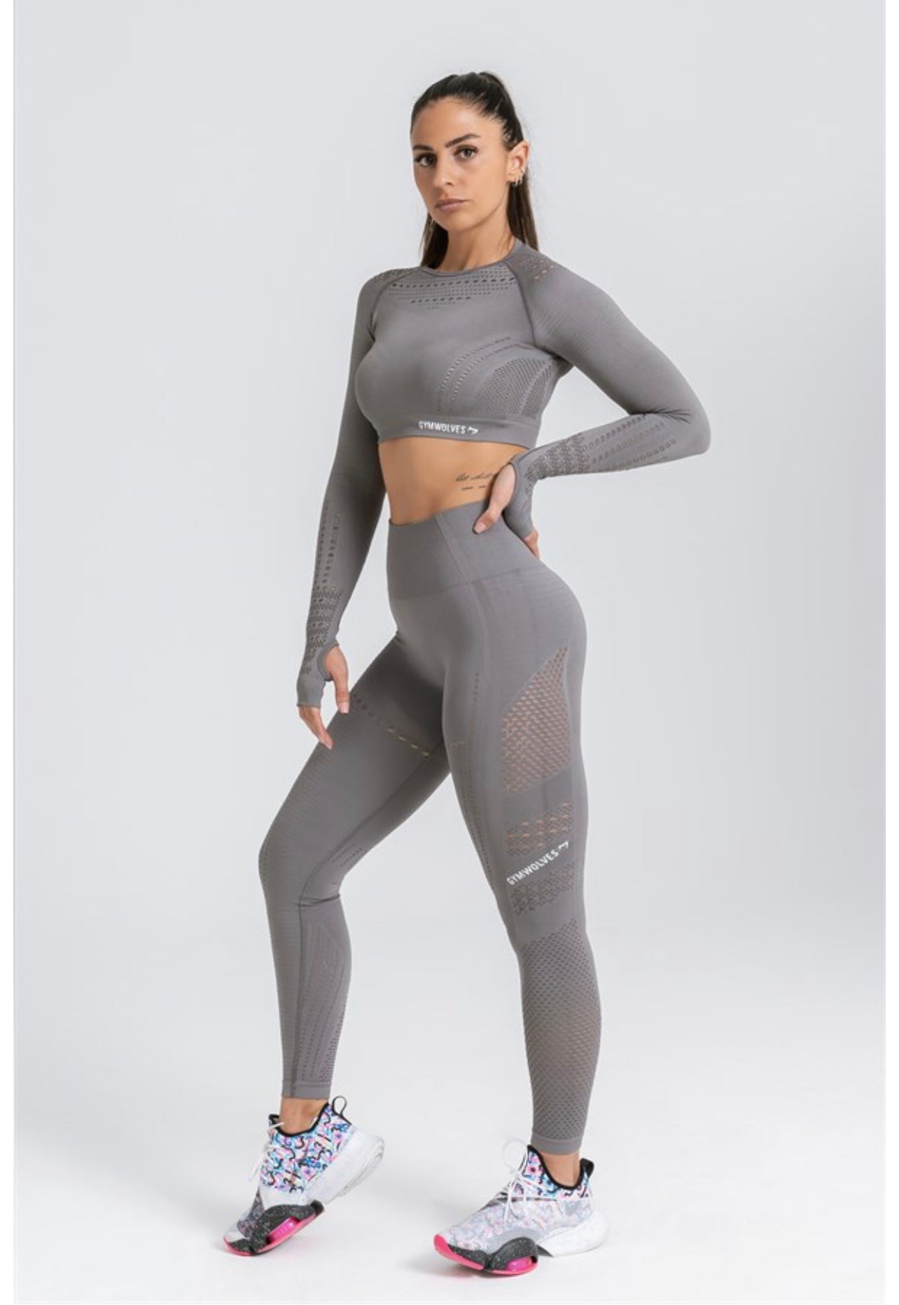 Gymwolves Women Long Sleeve Seamles Sports Tshirt | Crop Tops - Azula sportswear