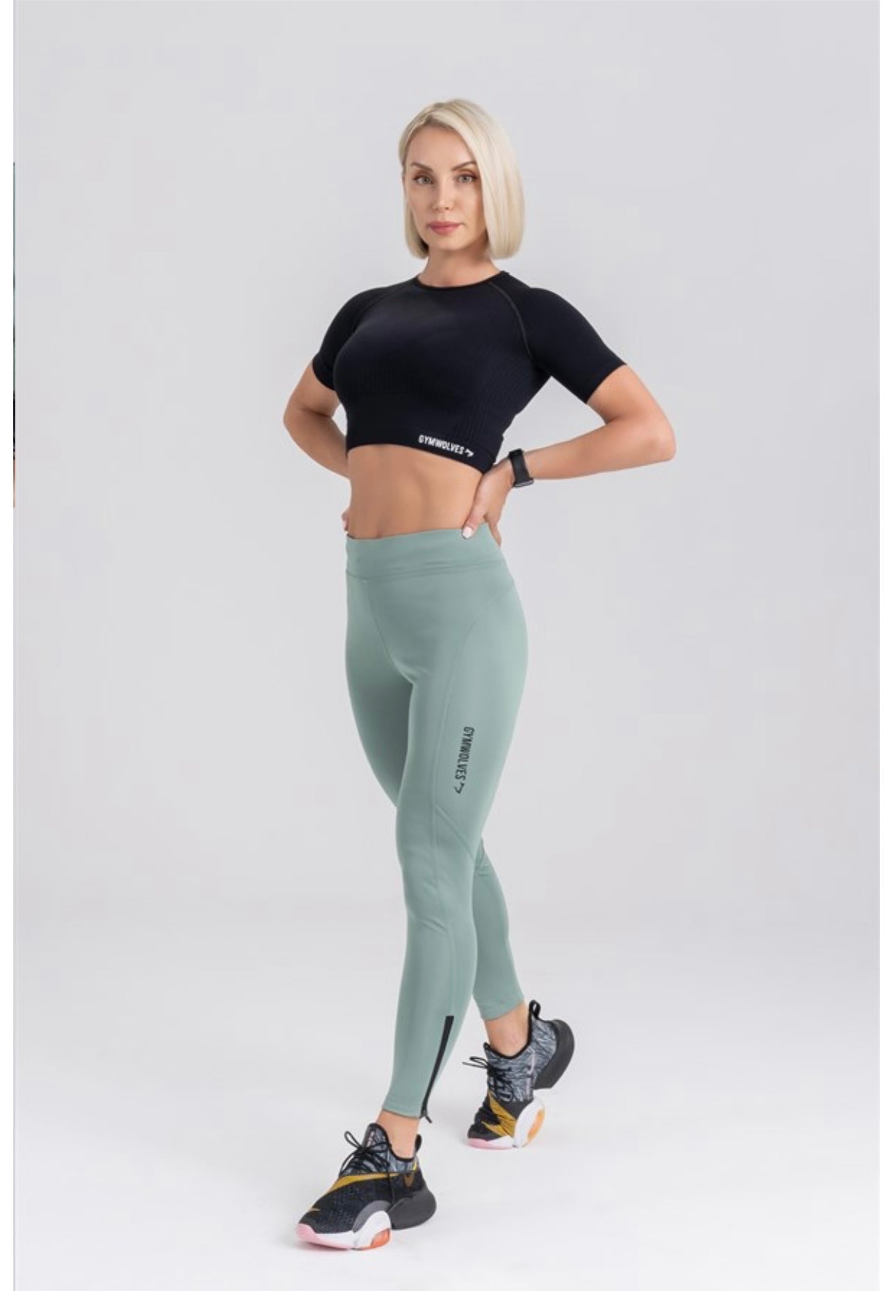 Gymwolves Sports Leggings | Green | Versatile Stretch | Push Up Woman Sports Leggings | Reflex Series - Azula sportswear