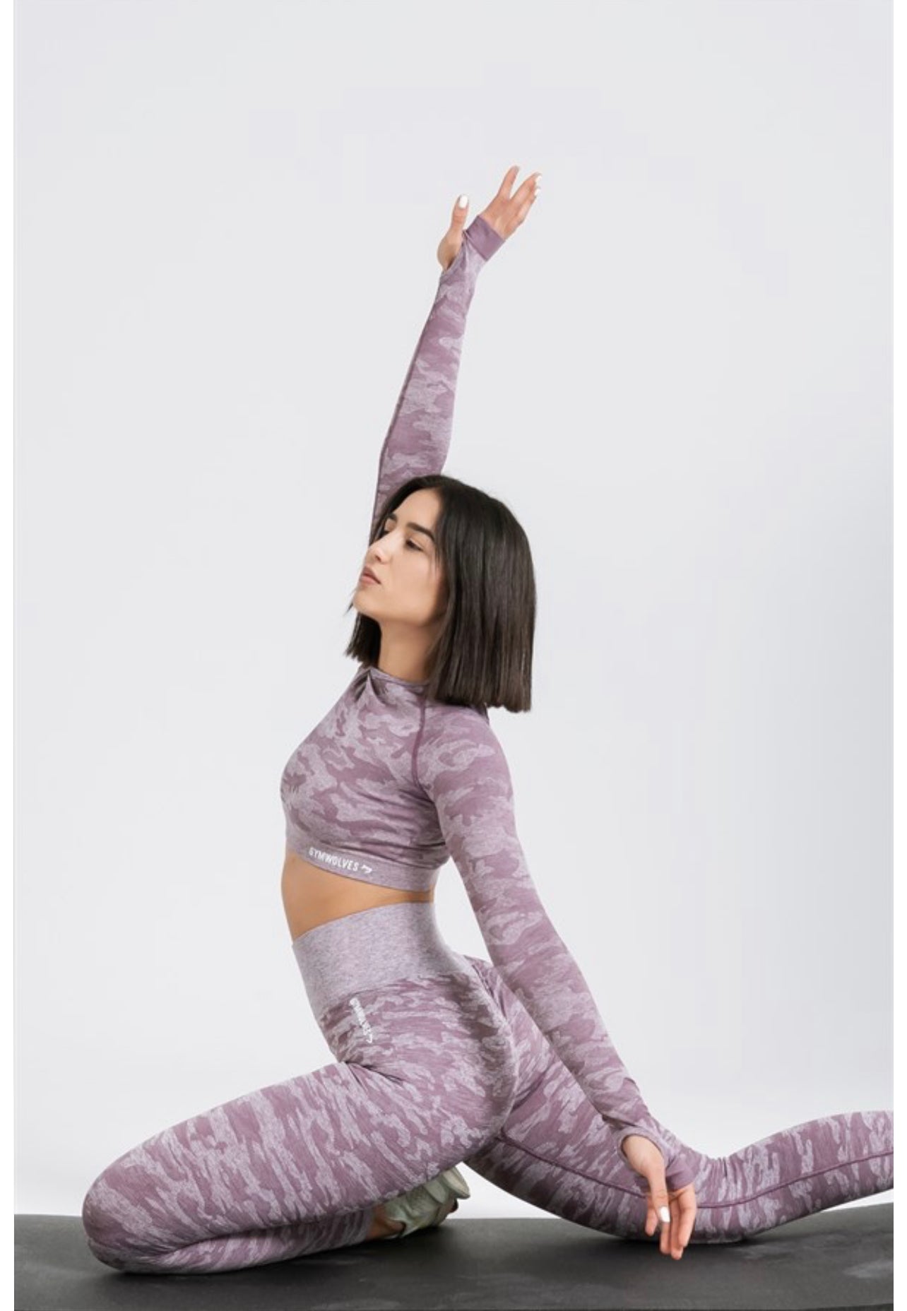 Gymwolves Women Long Sleeve Seamles Sport Tshirt | Purble | Crop Tops | Action Series - Azula sportswear