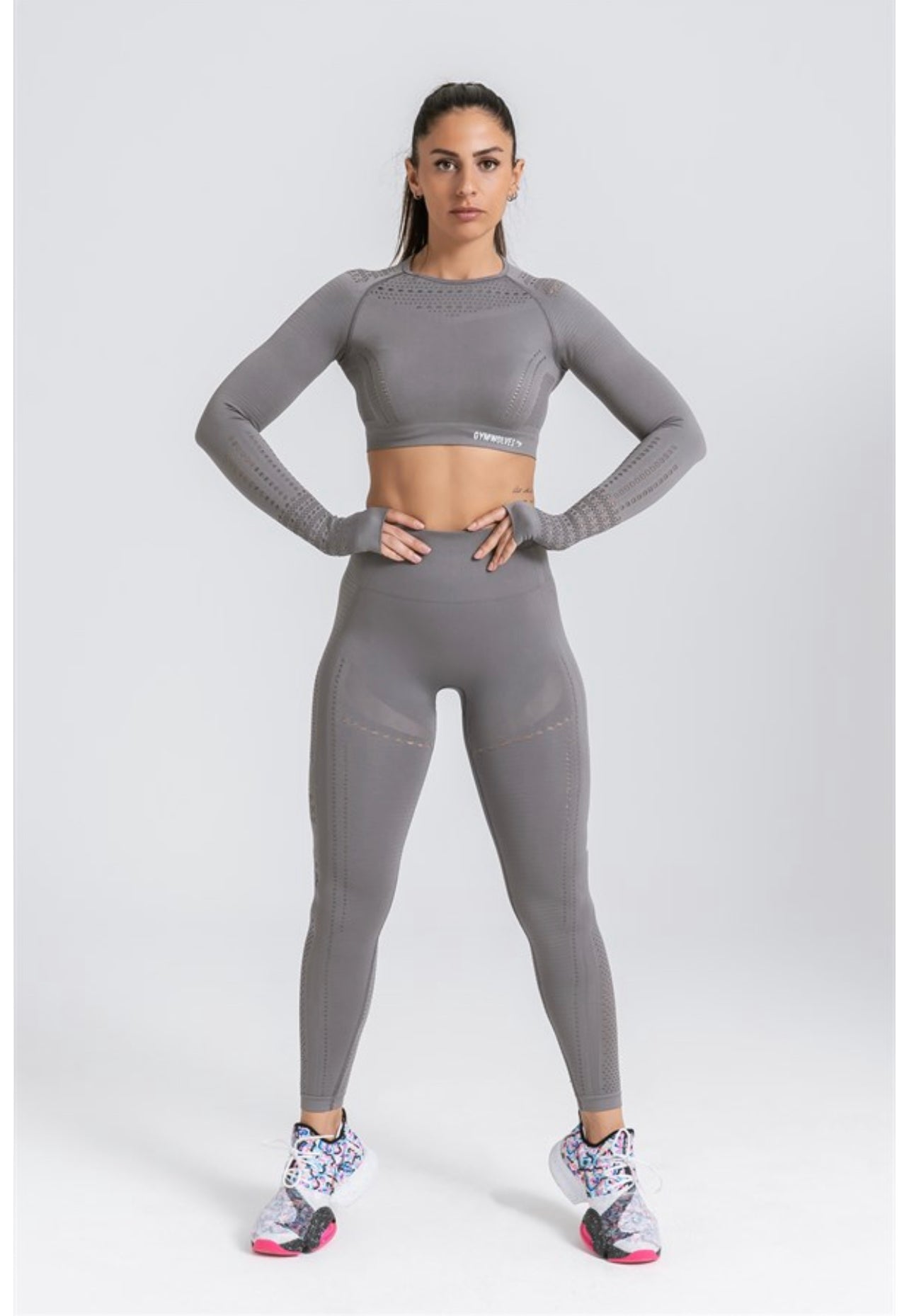 Gymwolves Women Long Sleeve Seamles Sports Tshirt | Crop Tops - Azula sportswear