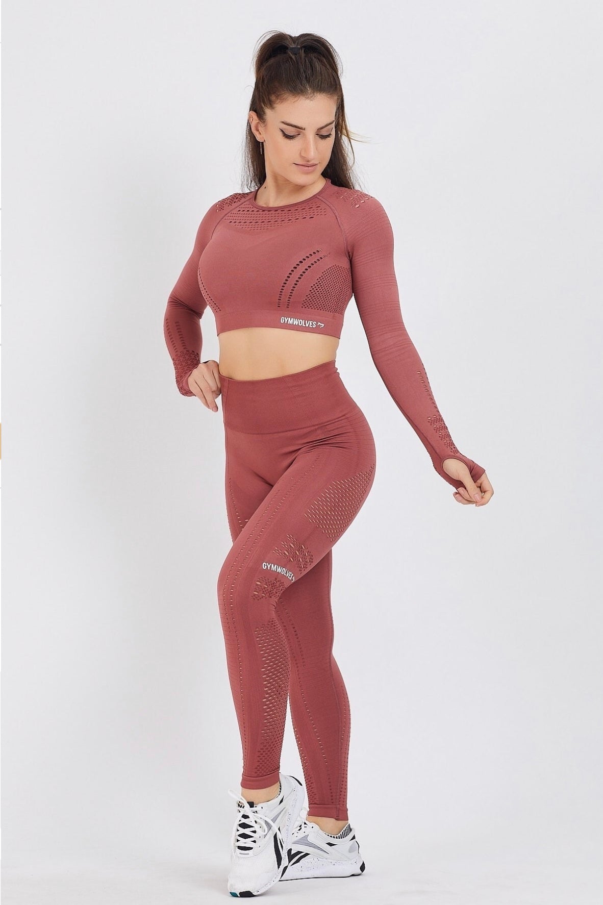 Gymwolves Women Long Sleeve Seamles Sport Tshirt | Crop Tops - Azula sportswear