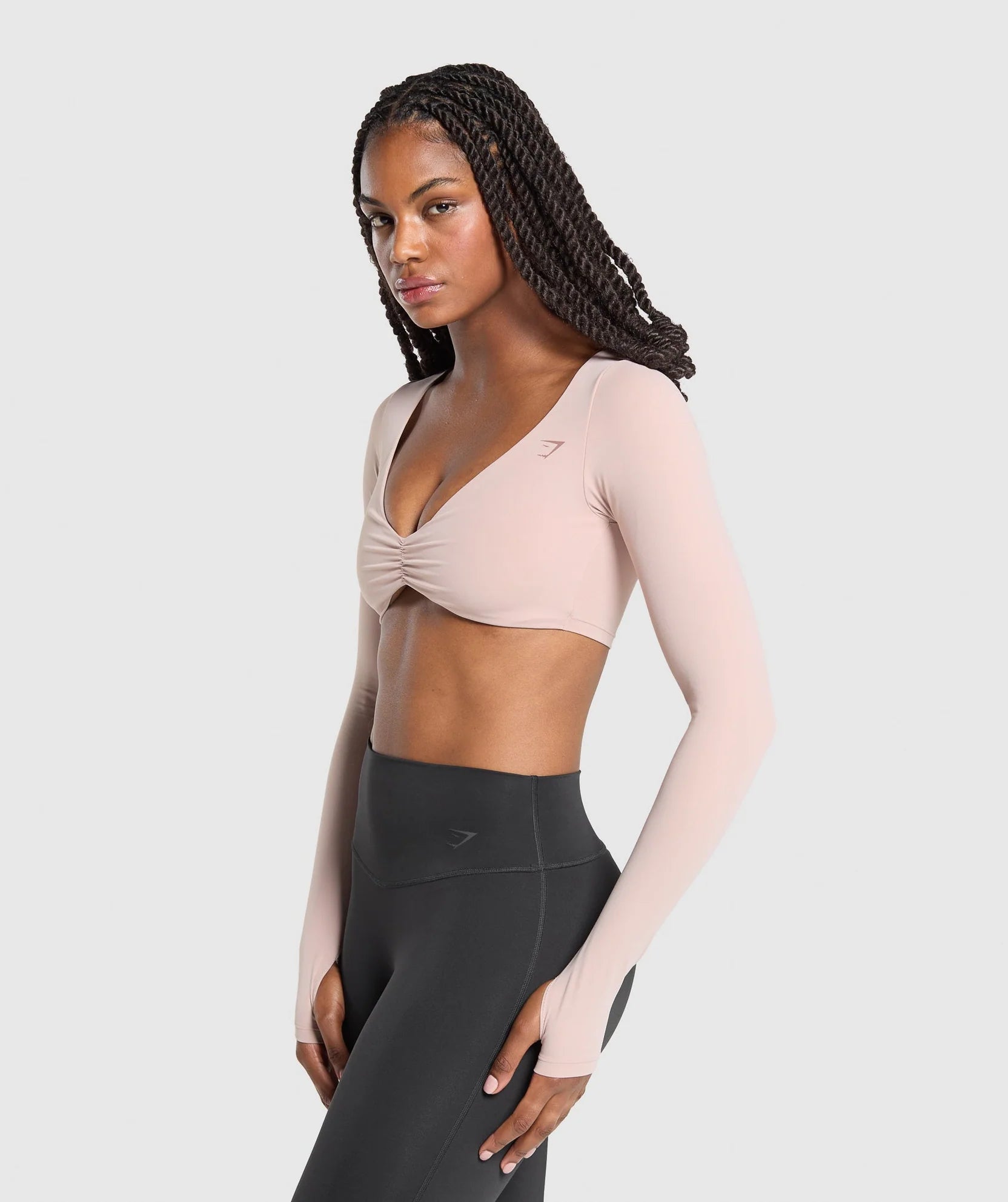 GYMSHARK RUCHED LONG SLEEVE TOP
