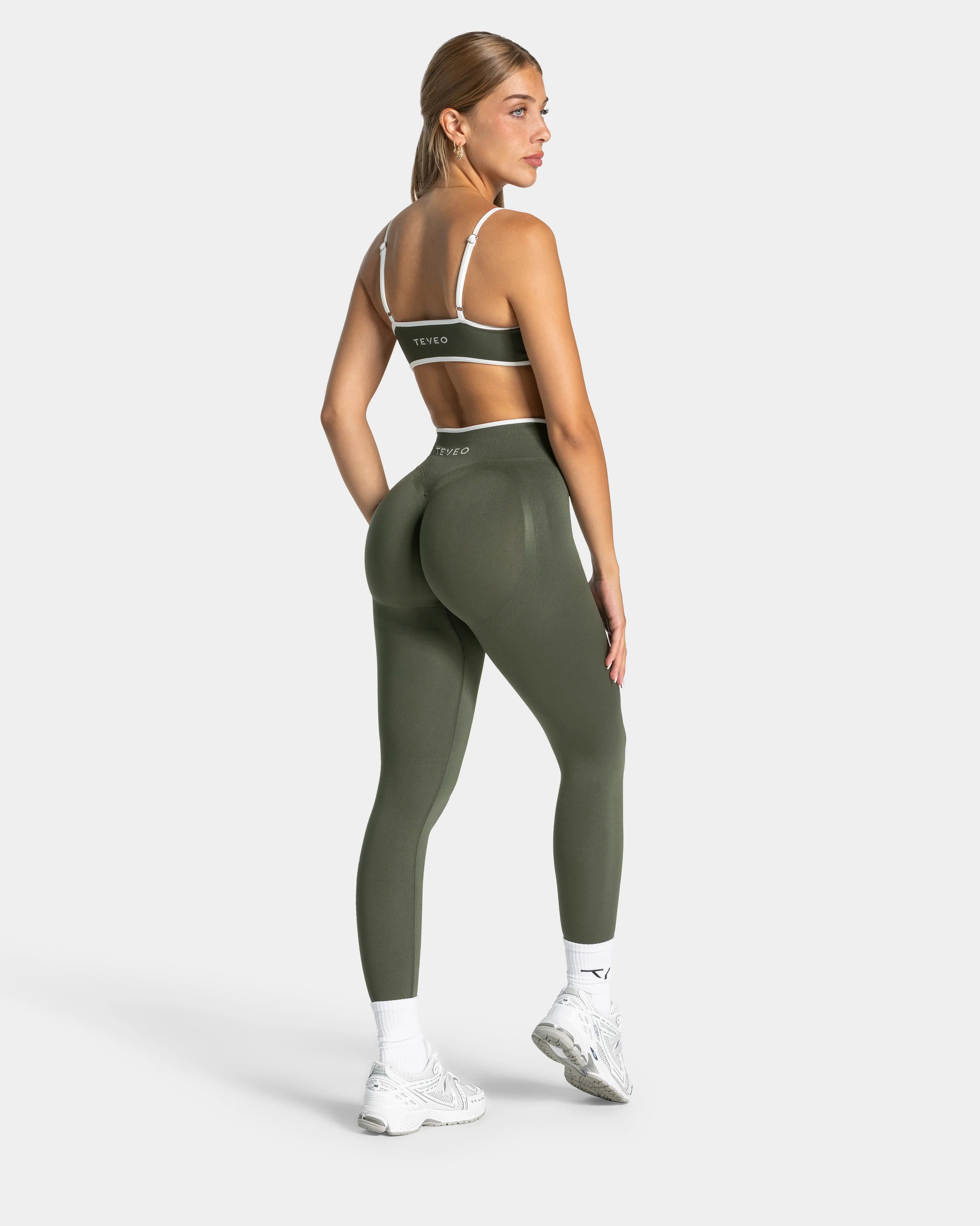 Contrastline Sculpt Scrunch Leggings ‘Khaki’