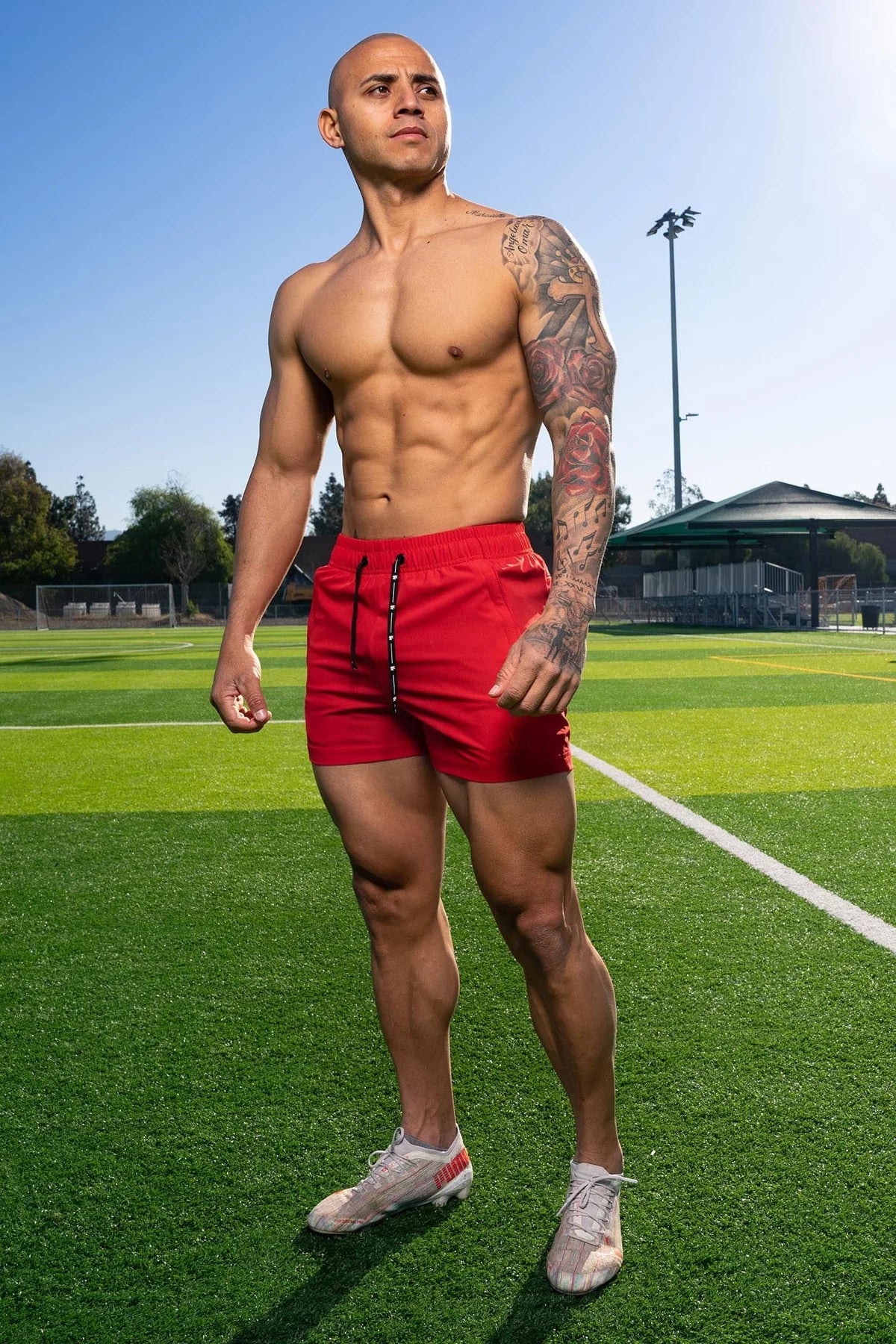 YOUNGLA 101 BODYBUILDING SHORT SHORTS {Red}