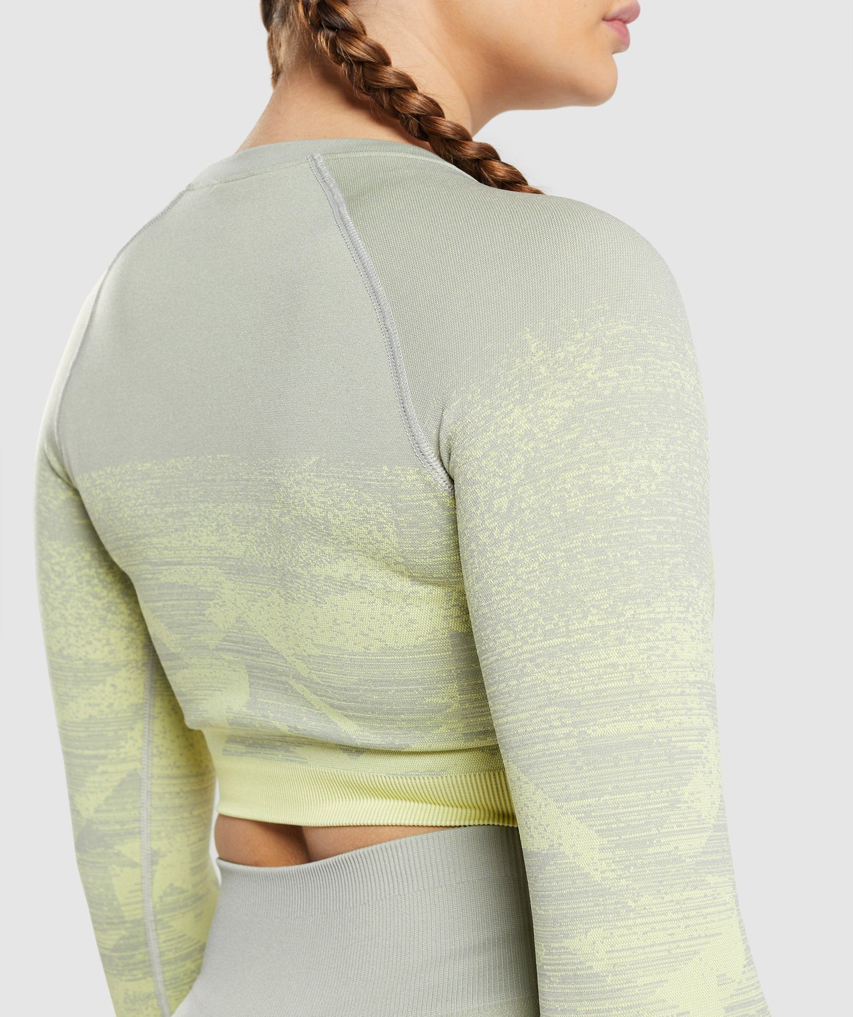 GYMSHARK ADAPT OMBRE SEAMLESS LONG SLEEVE CROP TOP