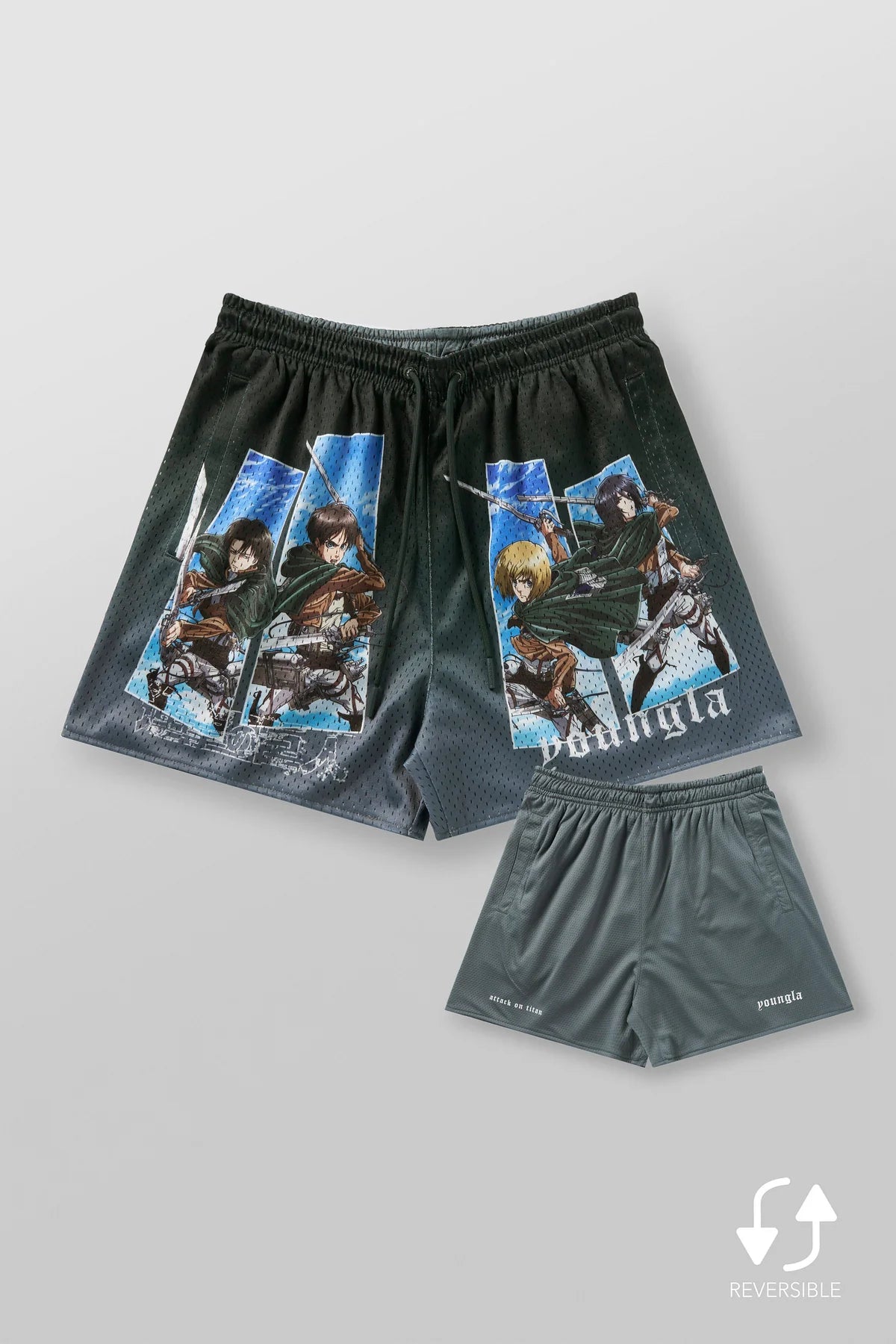 YOUNGLA 1126 - AOT© X YLA MESH SHORTS