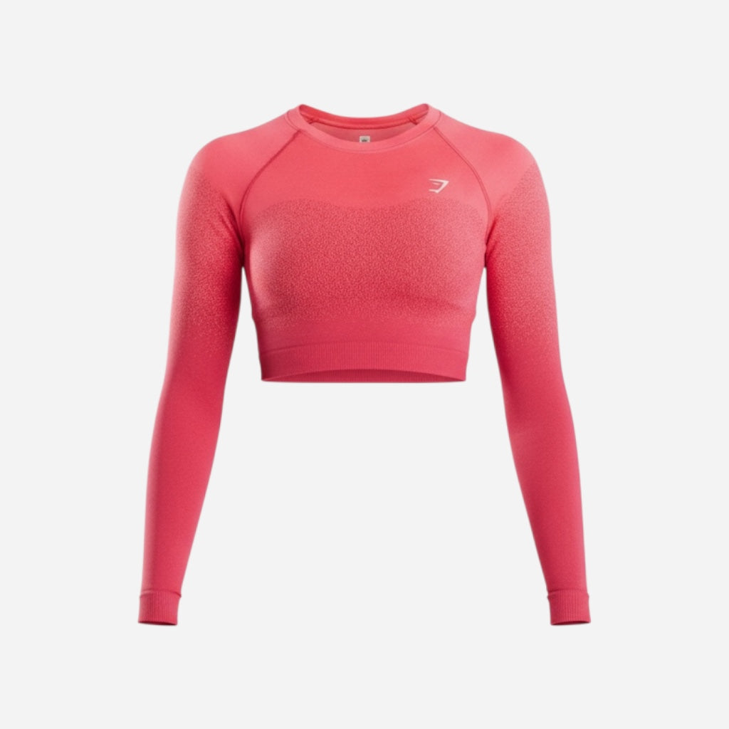 GYMSHARK ADAPT OMBRE SEAMLESS LONG SLEEVE CROP TOP