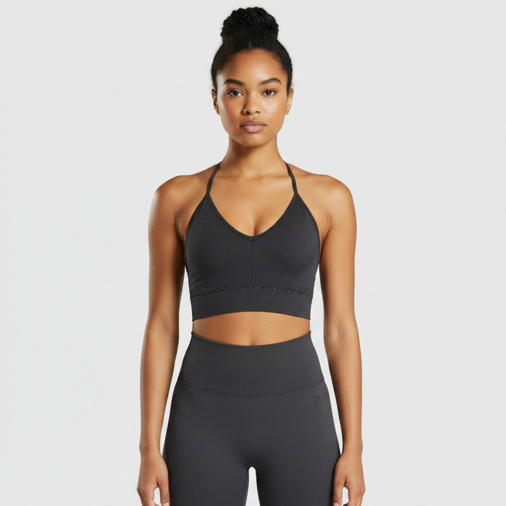 GYMSHARK STUDIO SEAMLESS SPORTS BRA BLACK