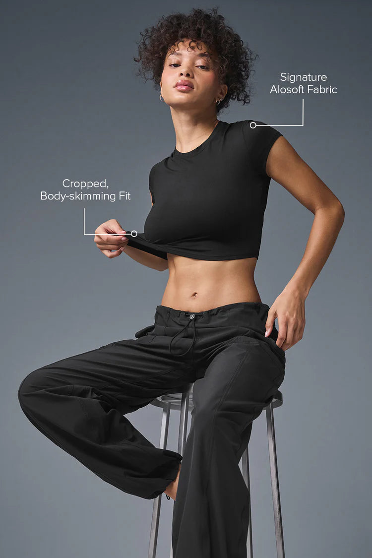 Alo Alosoft Crop Finesse Short Sleeve