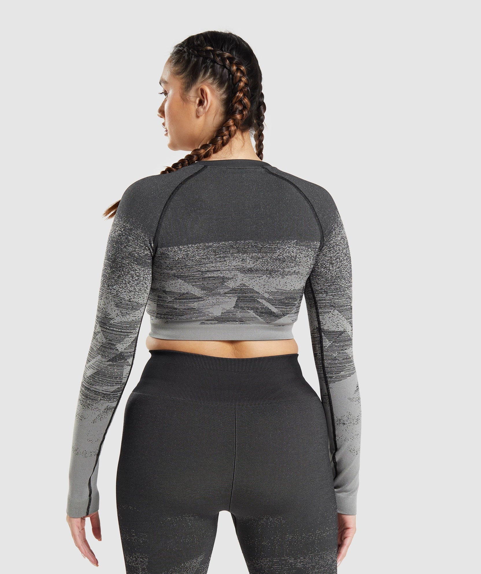 GYMSHARK ADAPT OMBRE SEAMLESS LONG SLEEVE CROP TOP