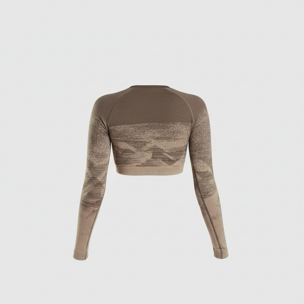 GYMSHARK ADAPT OMBRE SEAMLESS LONG SLEEVE CROP TOP