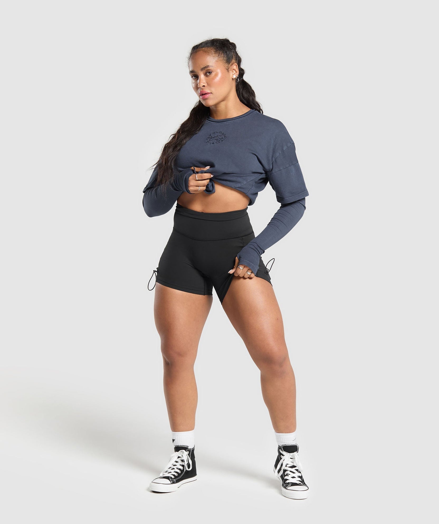GYMSHARK PREMIUM LEGACY WASHED 2-IN-1 LONG SLEEVE