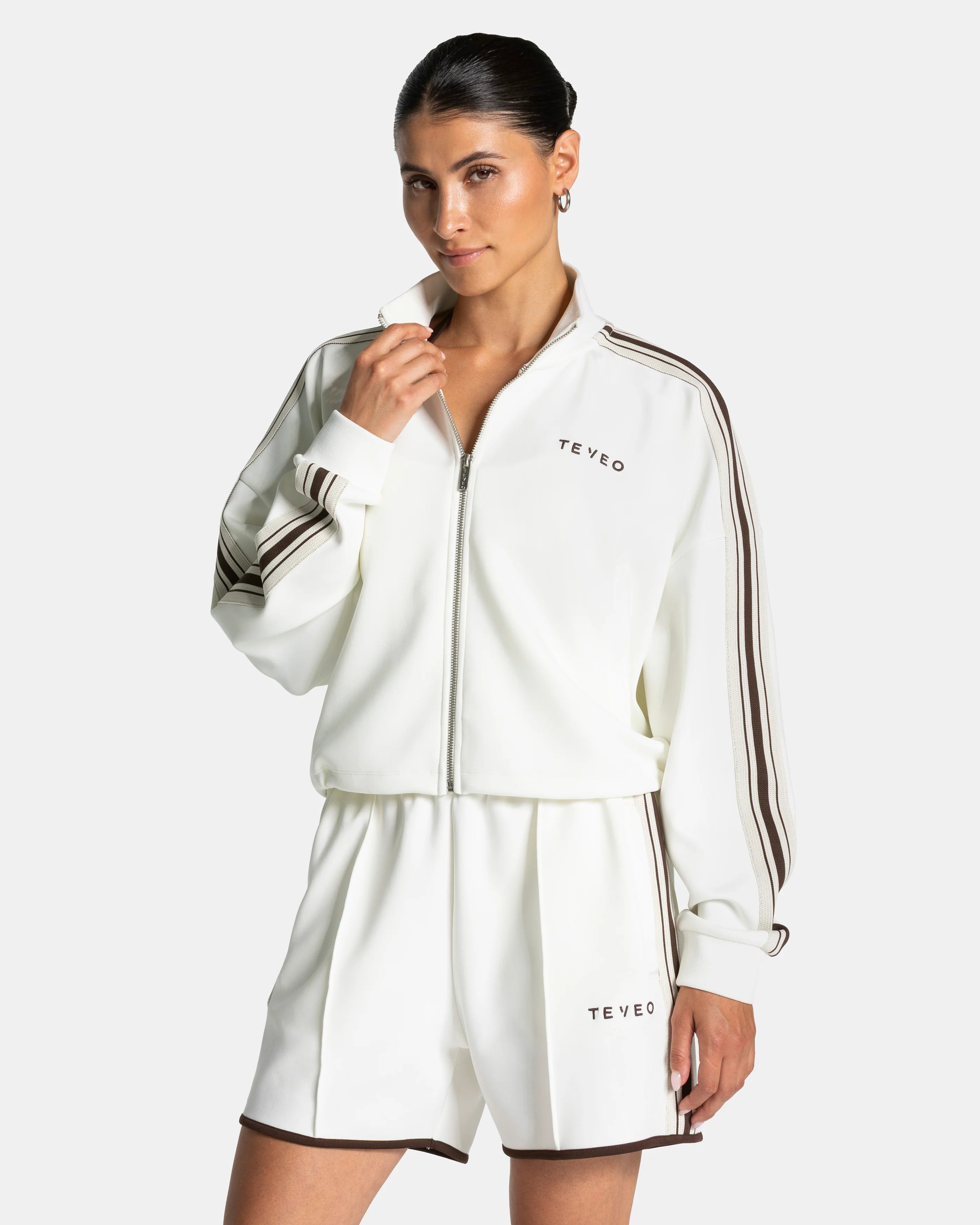 Teveo Club Cropped Zip Jacket ‘Off White’