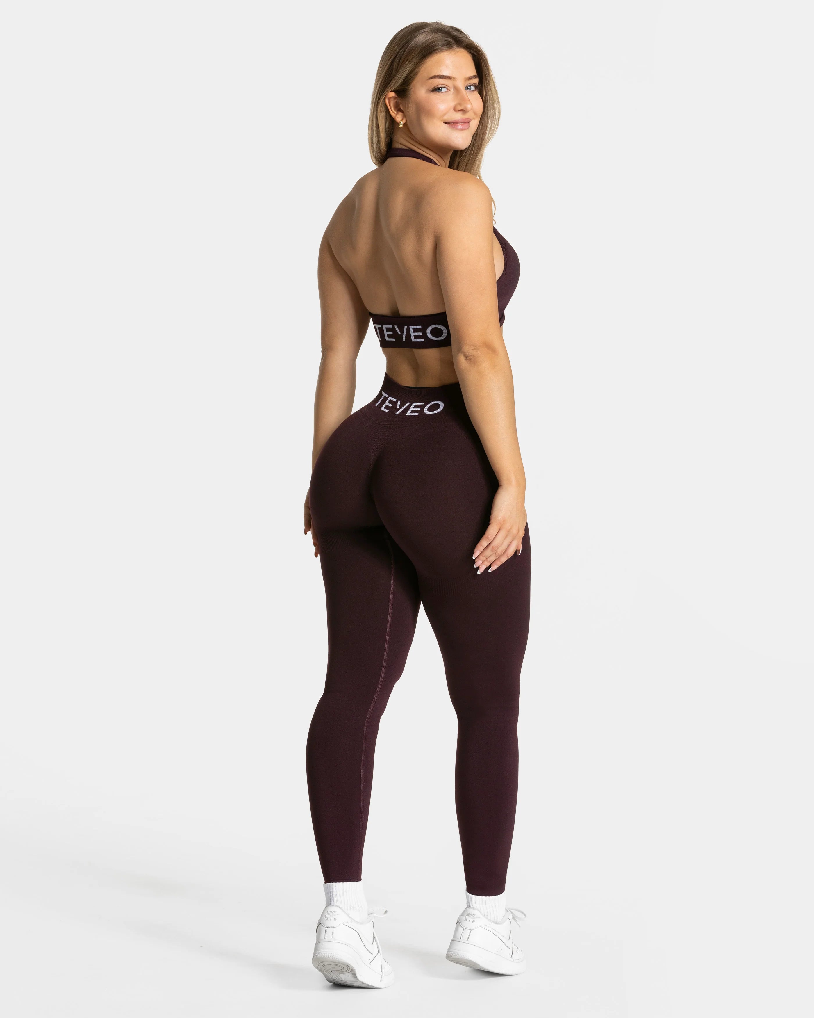 TEVEO Signature Covert Scrunch Leggings ‘Merlot’