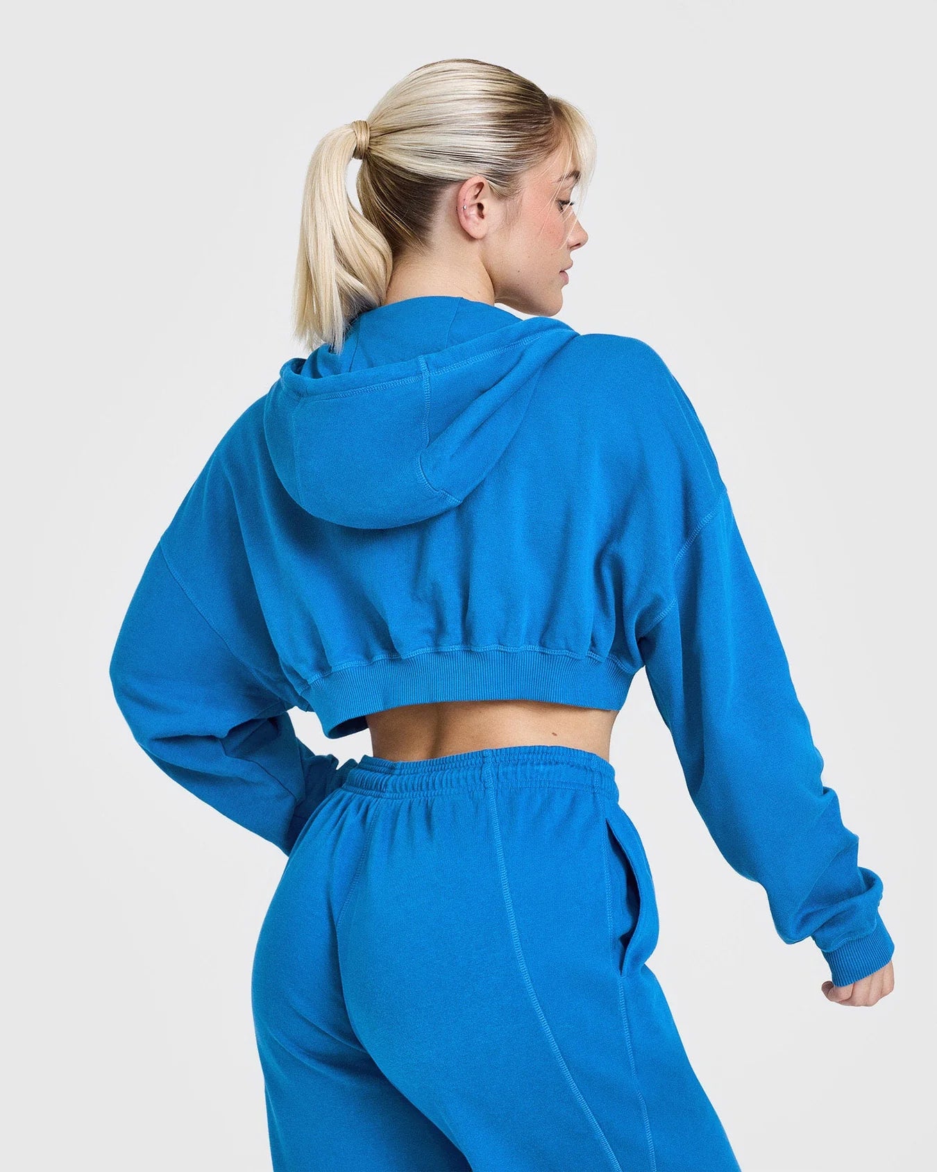 ONER ACTIVE RAW LOUNGE CROP ZIP THROUGH HOODIE WITH GRAPHIC