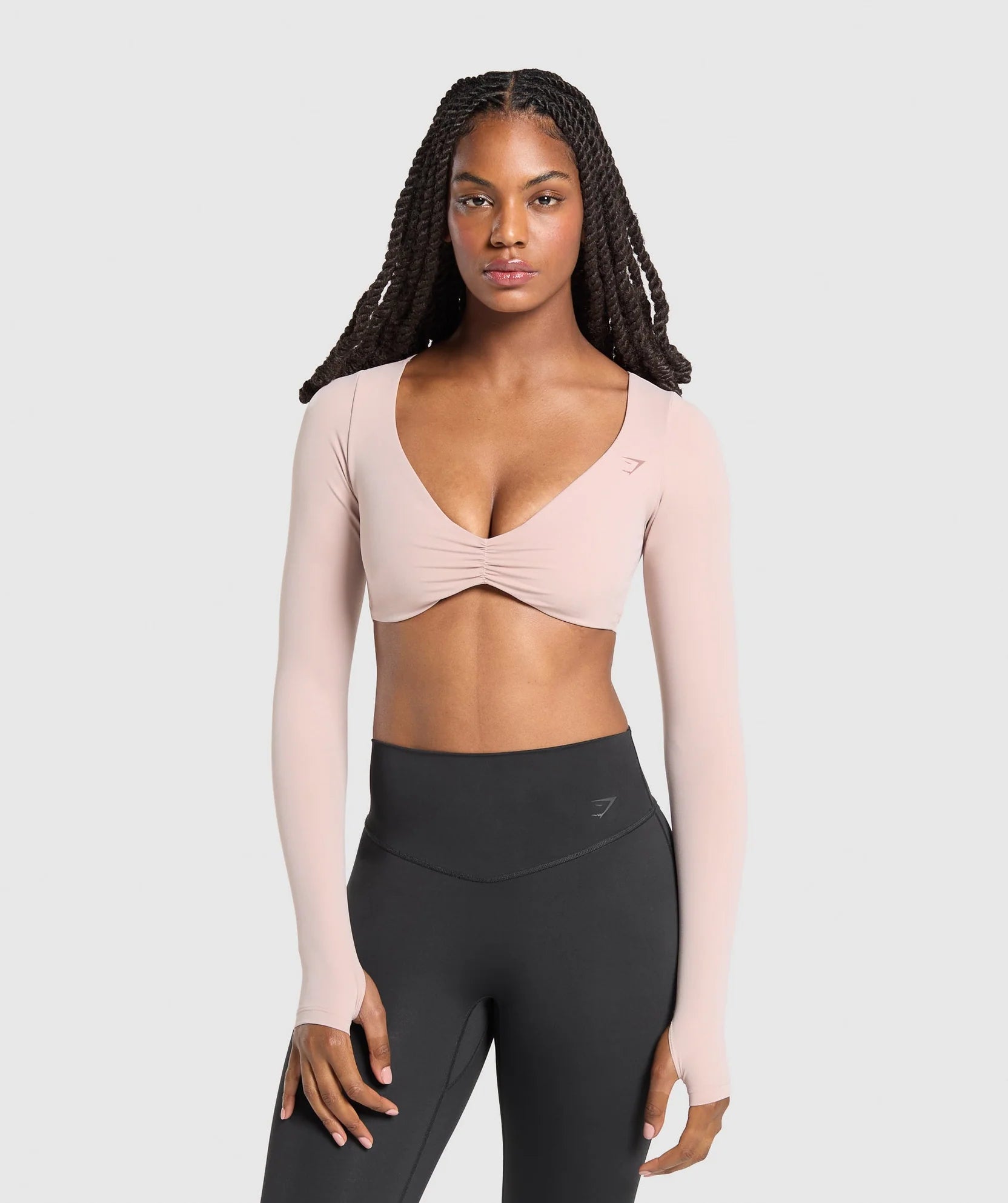 GYMSHARK RUCHED LONG SLEEVE TOP