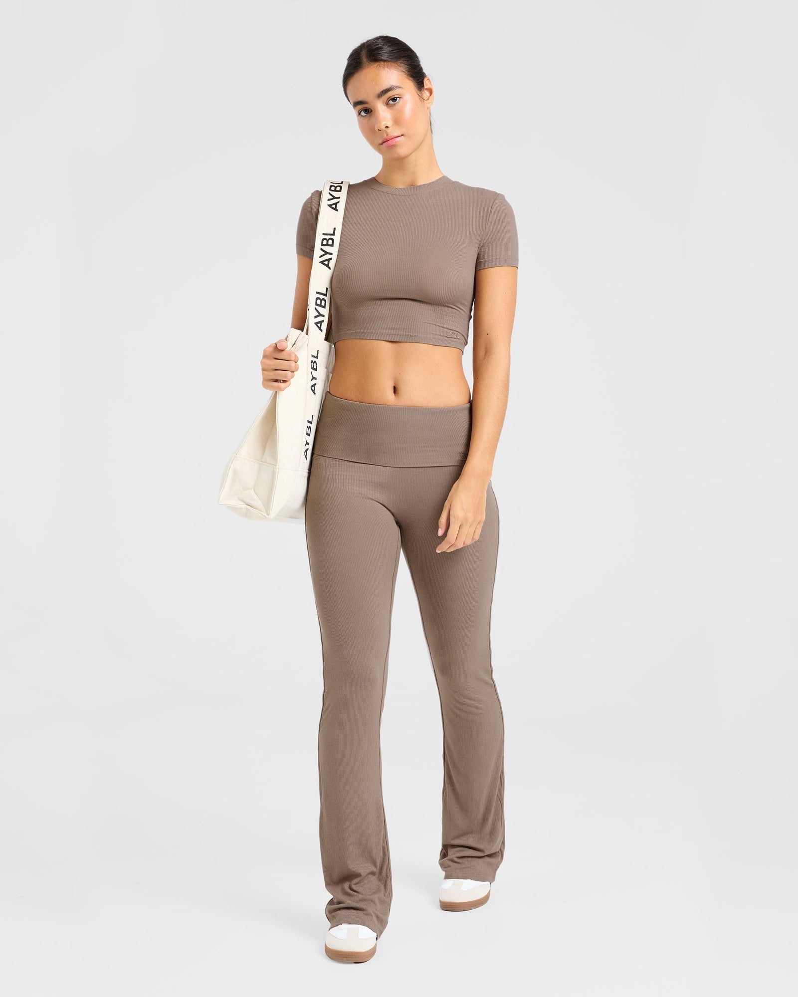 AYBL LOUNGE RIBBED FOLDOVER FLARED LEGGINGS