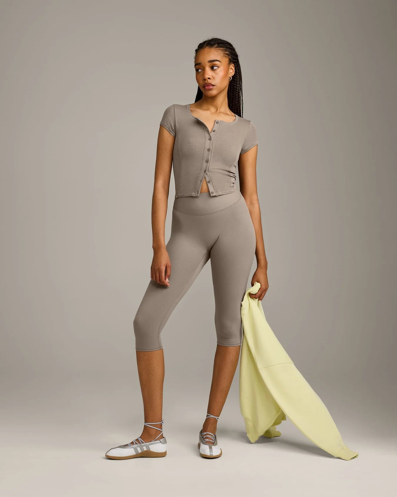 ONER ACTIVE MELLOW™ RIB MID SHORT SLEEVE CARDIGAN