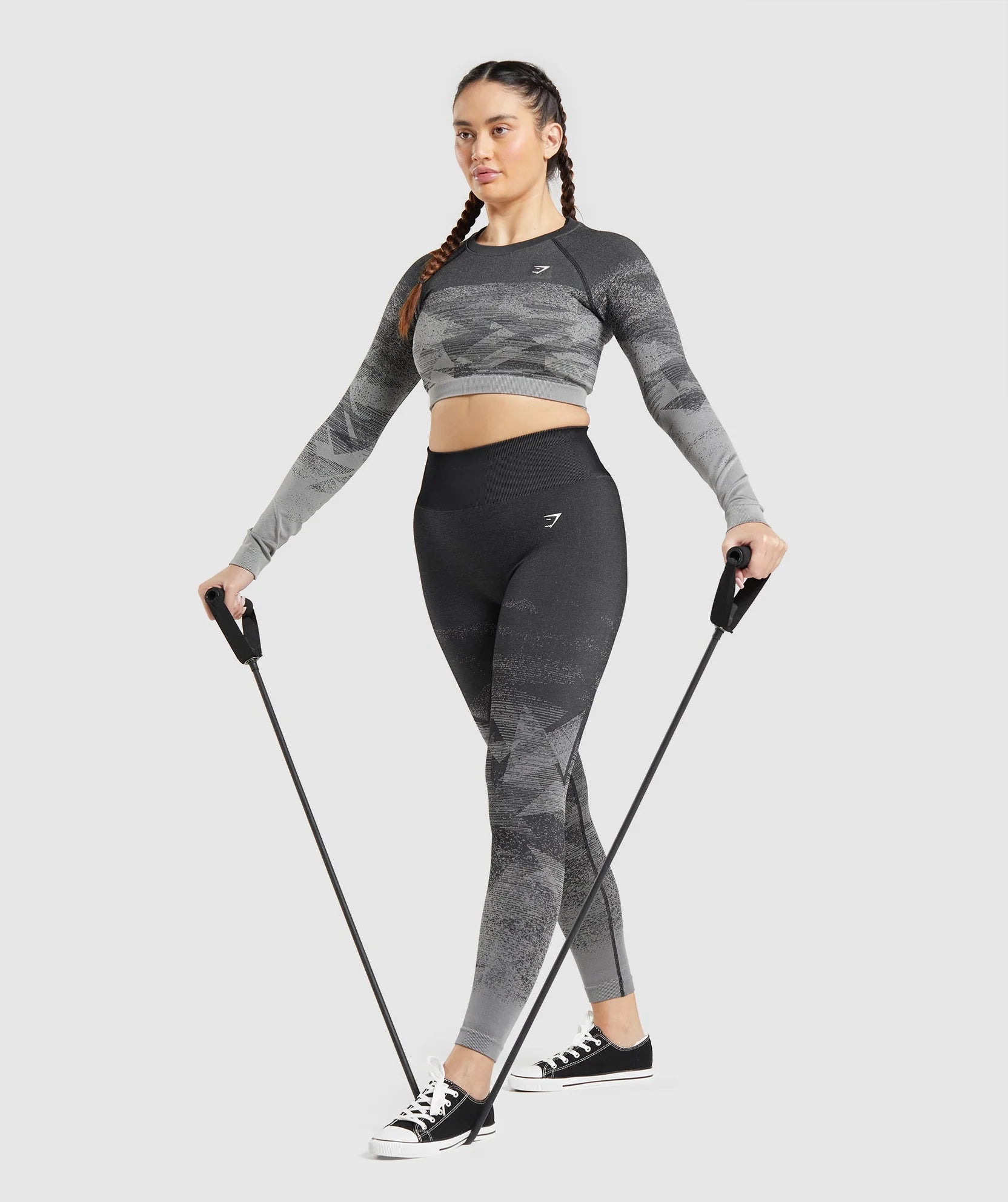 GYMSHARK ADAPT OMBRE SEAMLESS LONG SLEEVE CROP TOP