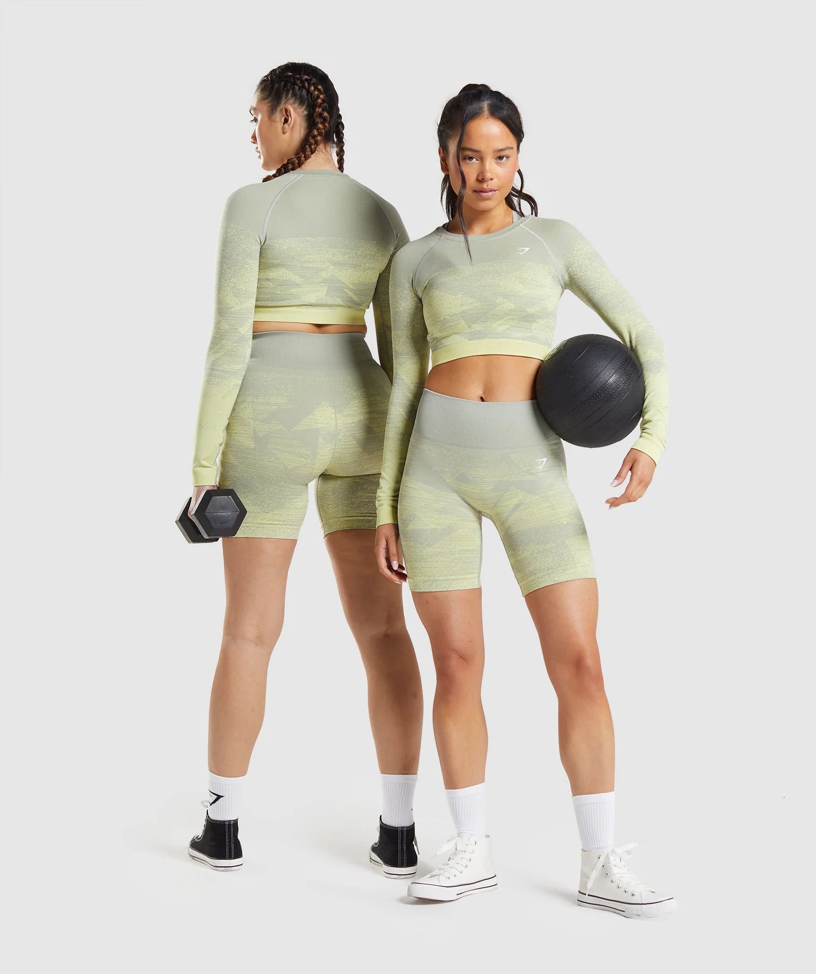 GYMSHARK ADAPT OMBRE SEAMLESS LONG SLEEVE CROP TOP