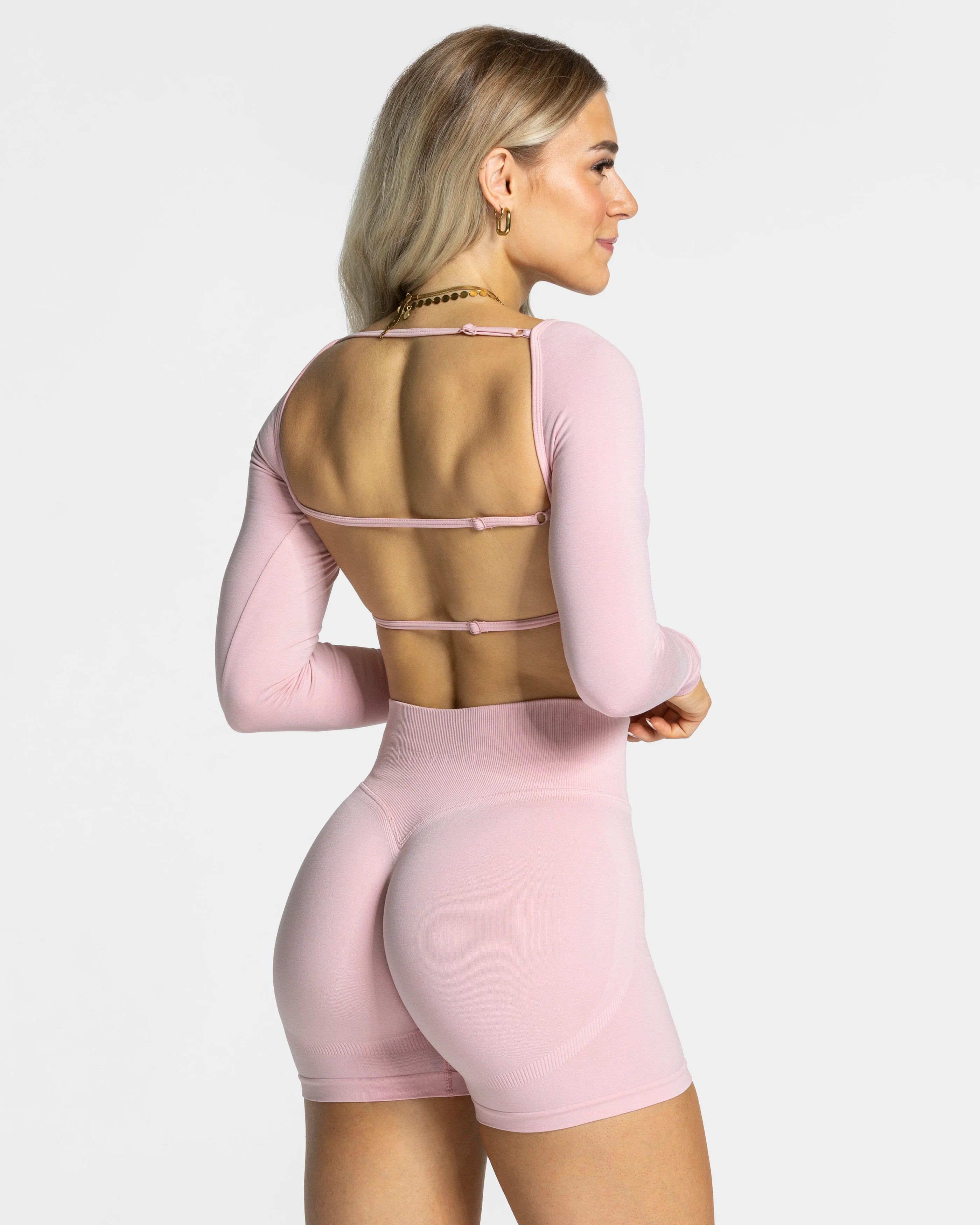 Teveo Femme Backless Longsleeve ‘Light pink’