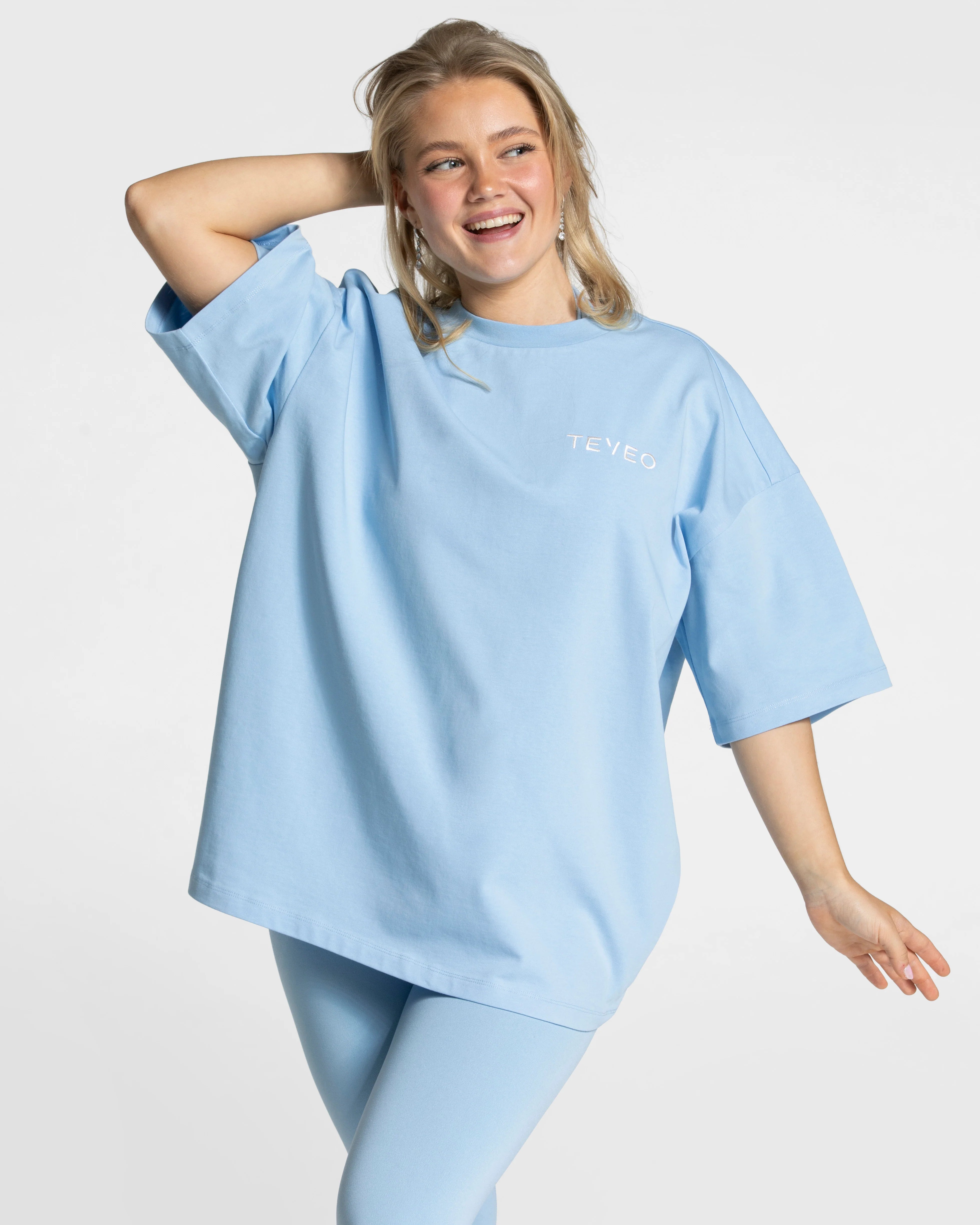 Teveo Signature Oversized T-Shirt ‘Ice blue’