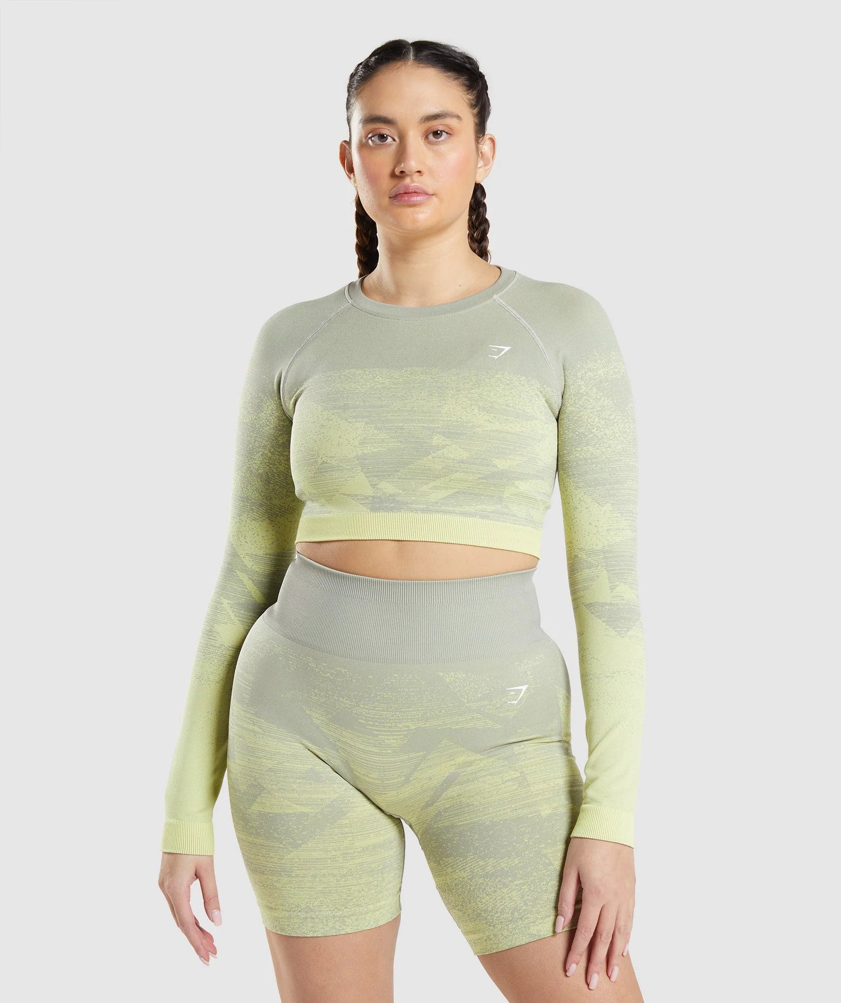 GYMSHARK ADAPT OMBRE SEAMLESS LONG SLEEVE CROP TOP