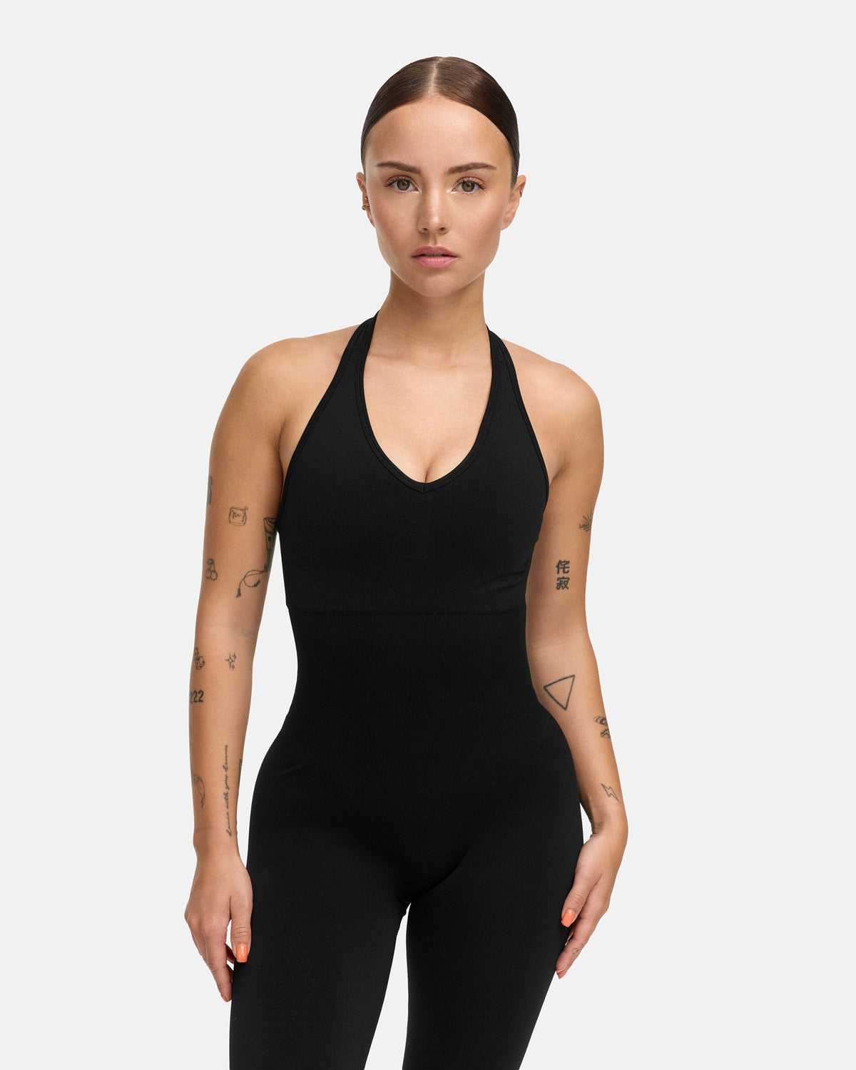 Oace Toned Halter Onesie Bodysuit (Long)