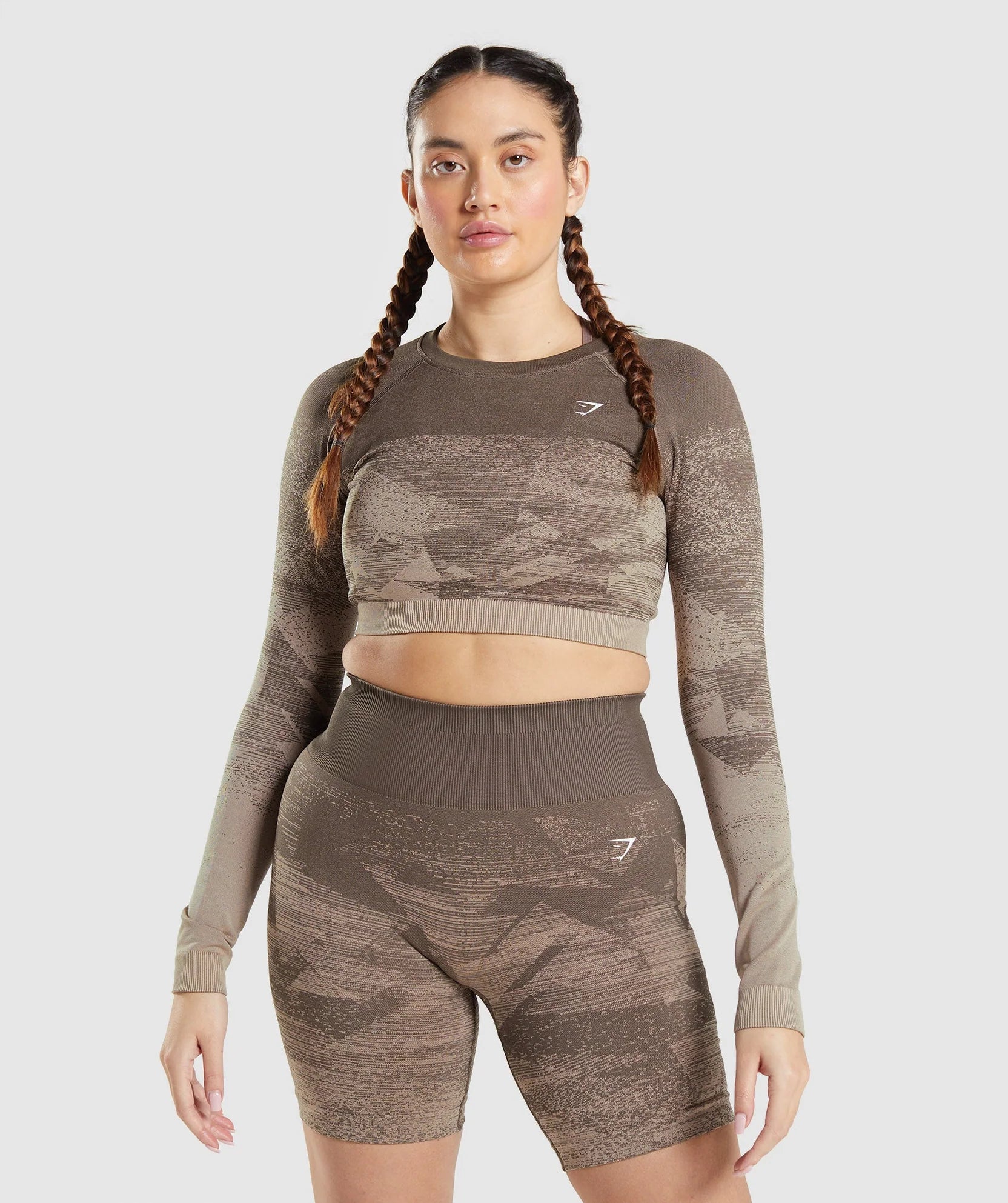 GYMSHARK ADAPT OMBRE SEAMLESS LONG SLEEVE CROP TOP